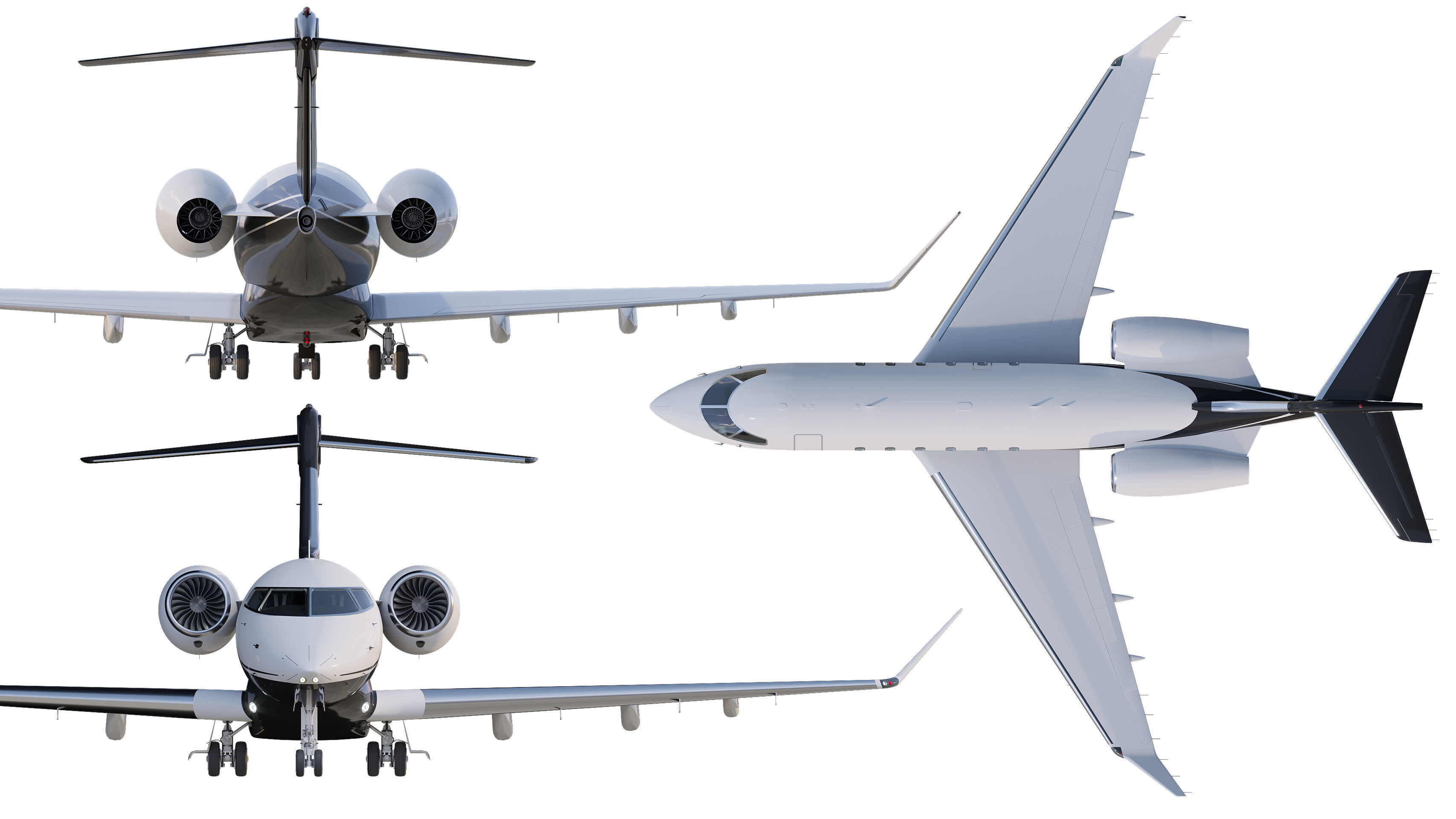 Airplane Bombardier Challenger 350 with interior 3D model_7