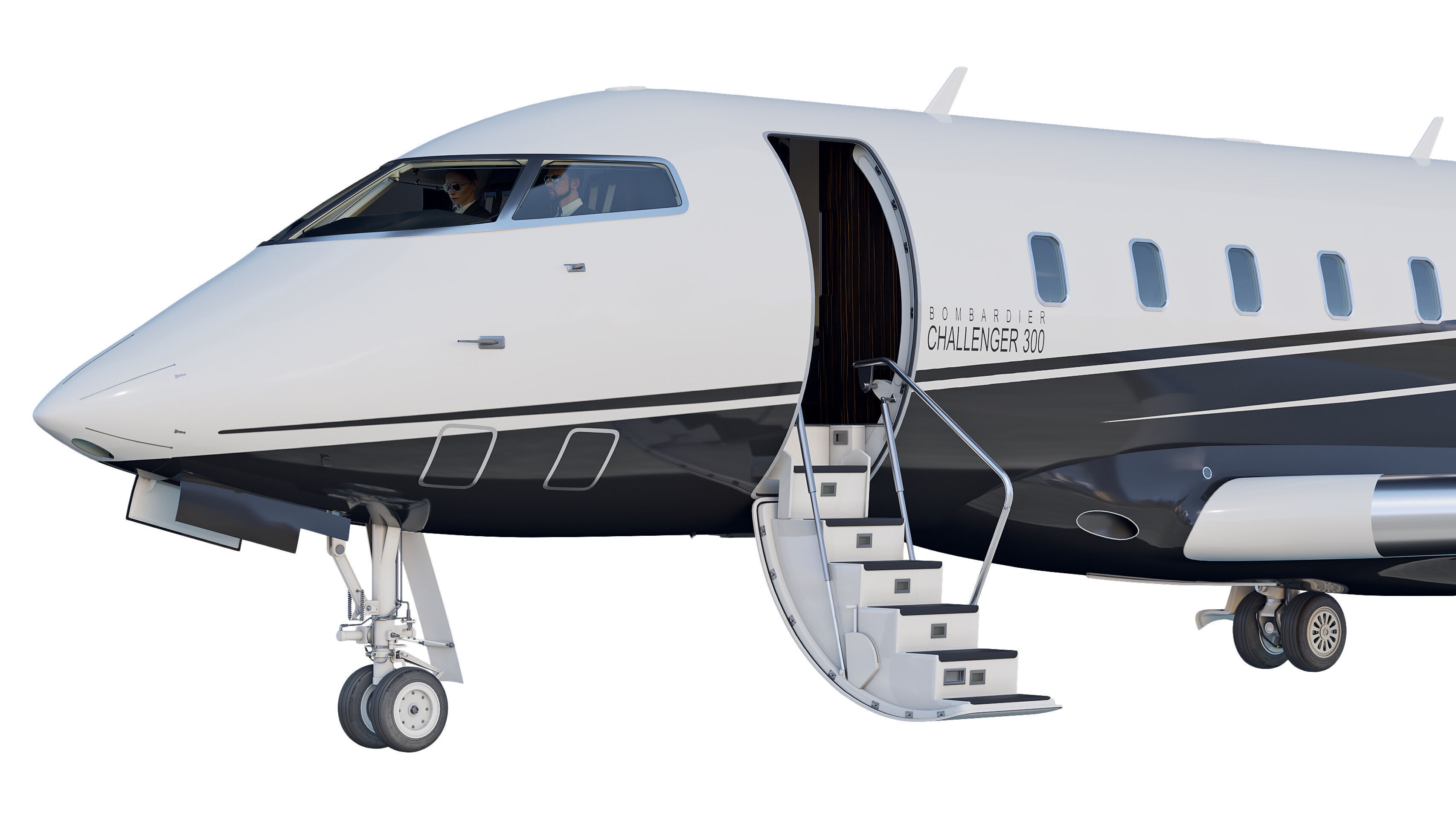 Airplane Bombardier Challenger 350 with interior 3D model_9
