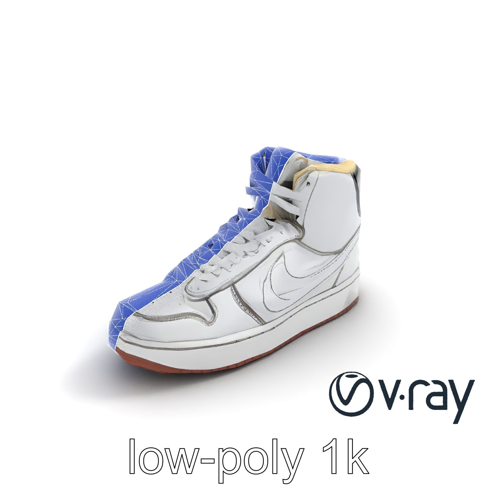 Classic Basketball Sneaker High-Top Leather model pack Low-poly 3D model_29