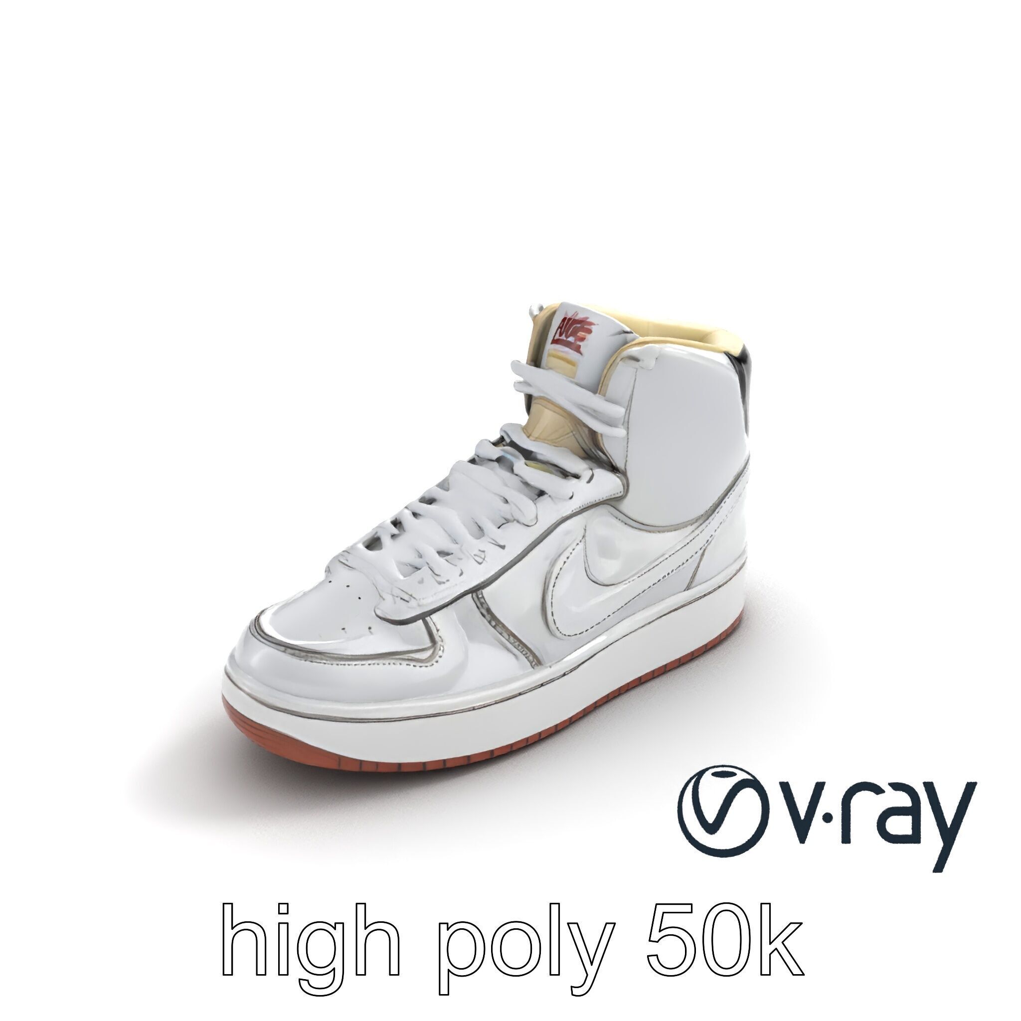 Classic Basketball Sneaker High-Top Leather model pack Low-poly 3D model_8