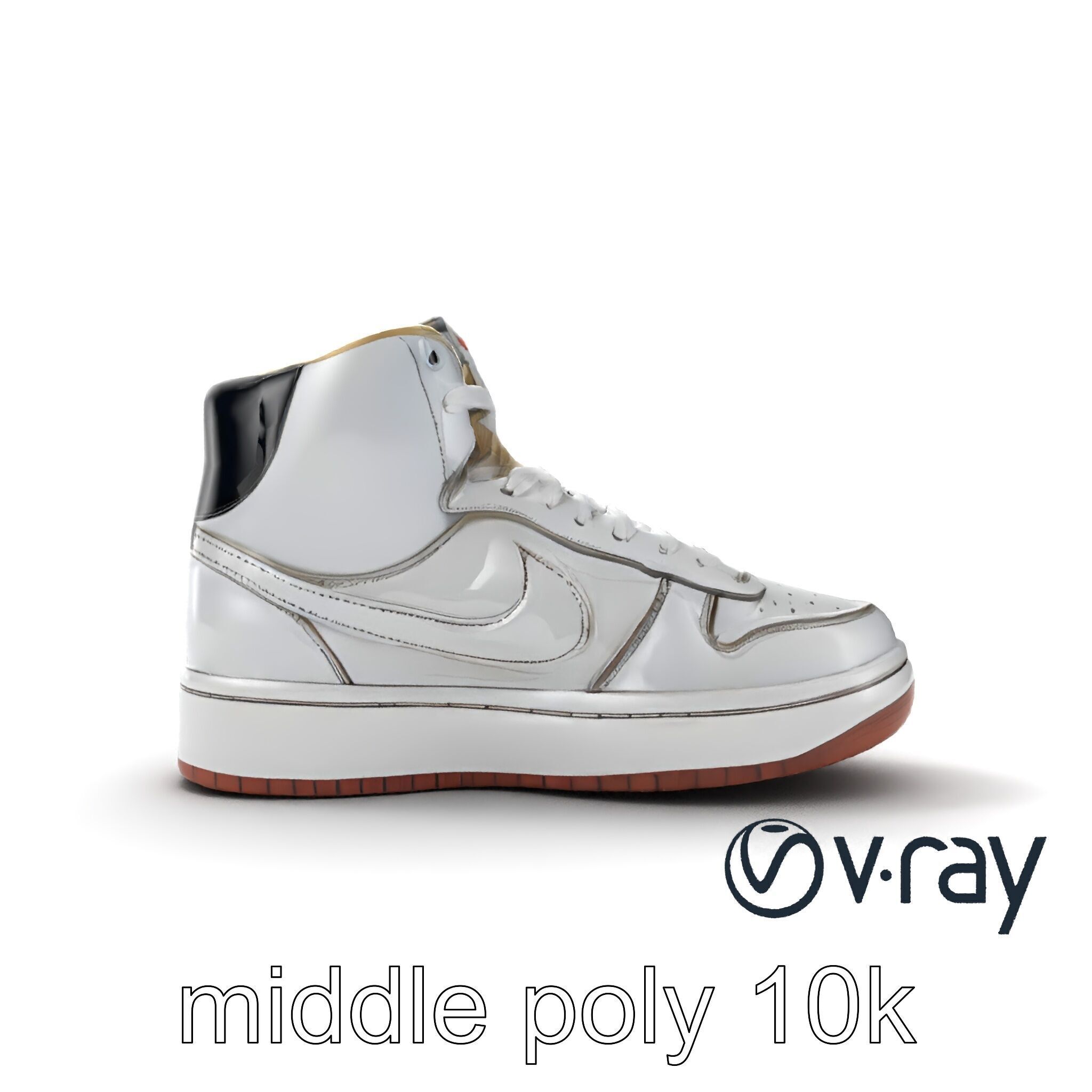 Classic Basketball Sneaker High-Top Leather model pack Low-poly 3D model_19