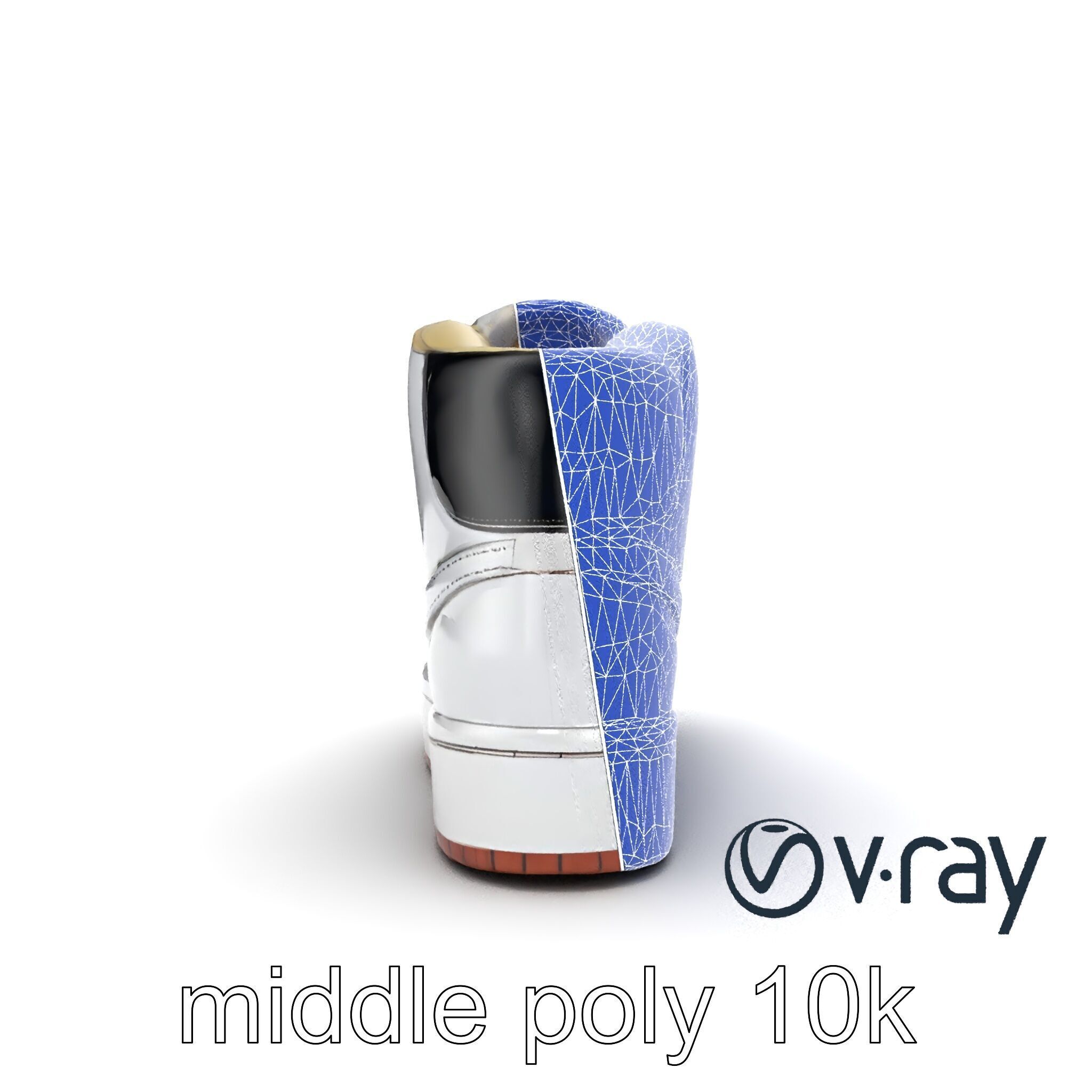 Classic Basketball Sneaker High-Top Leather model pack Low-poly 3D model_27