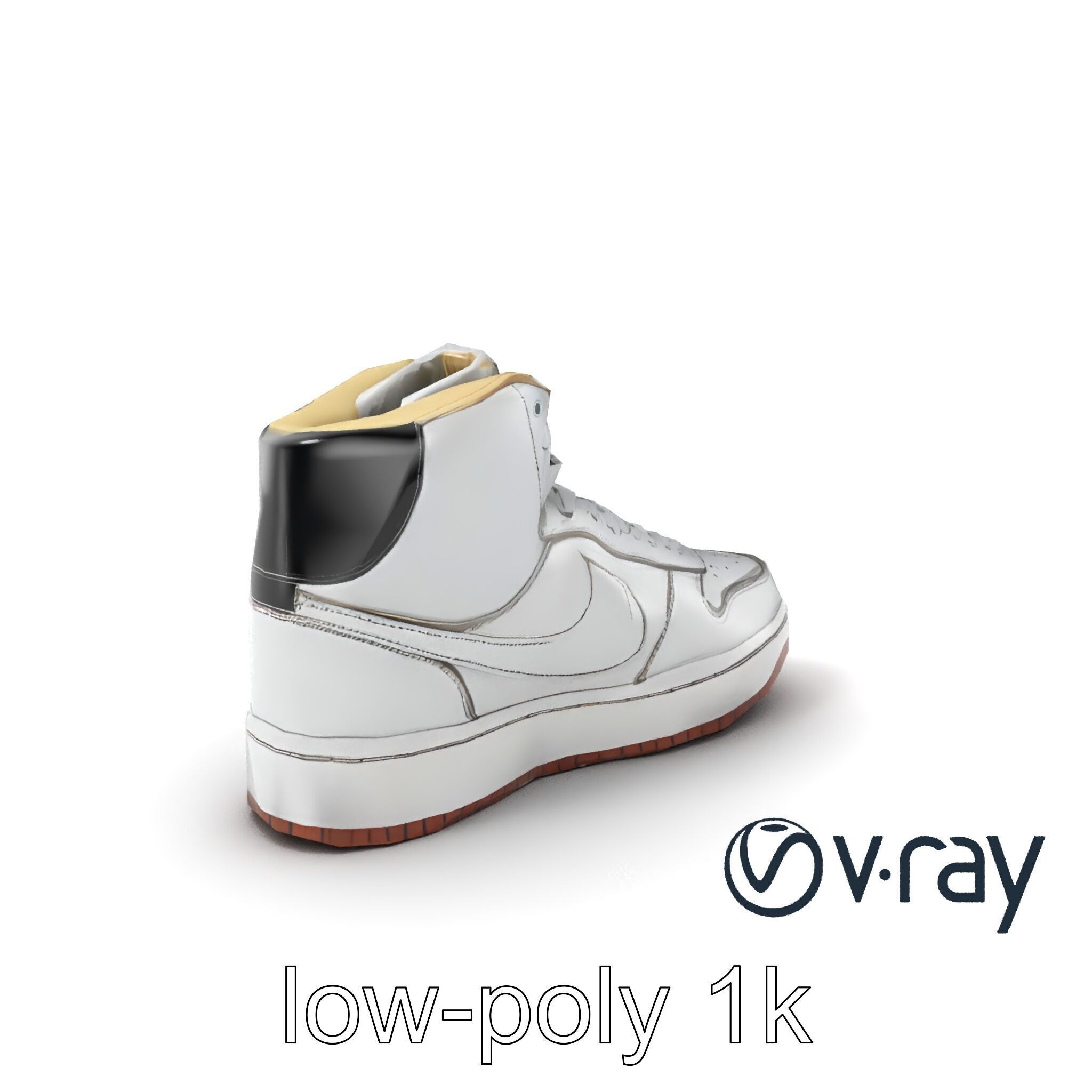 Classic Basketball Sneaker High-Top Leather model pack Low-poly 3D model_2