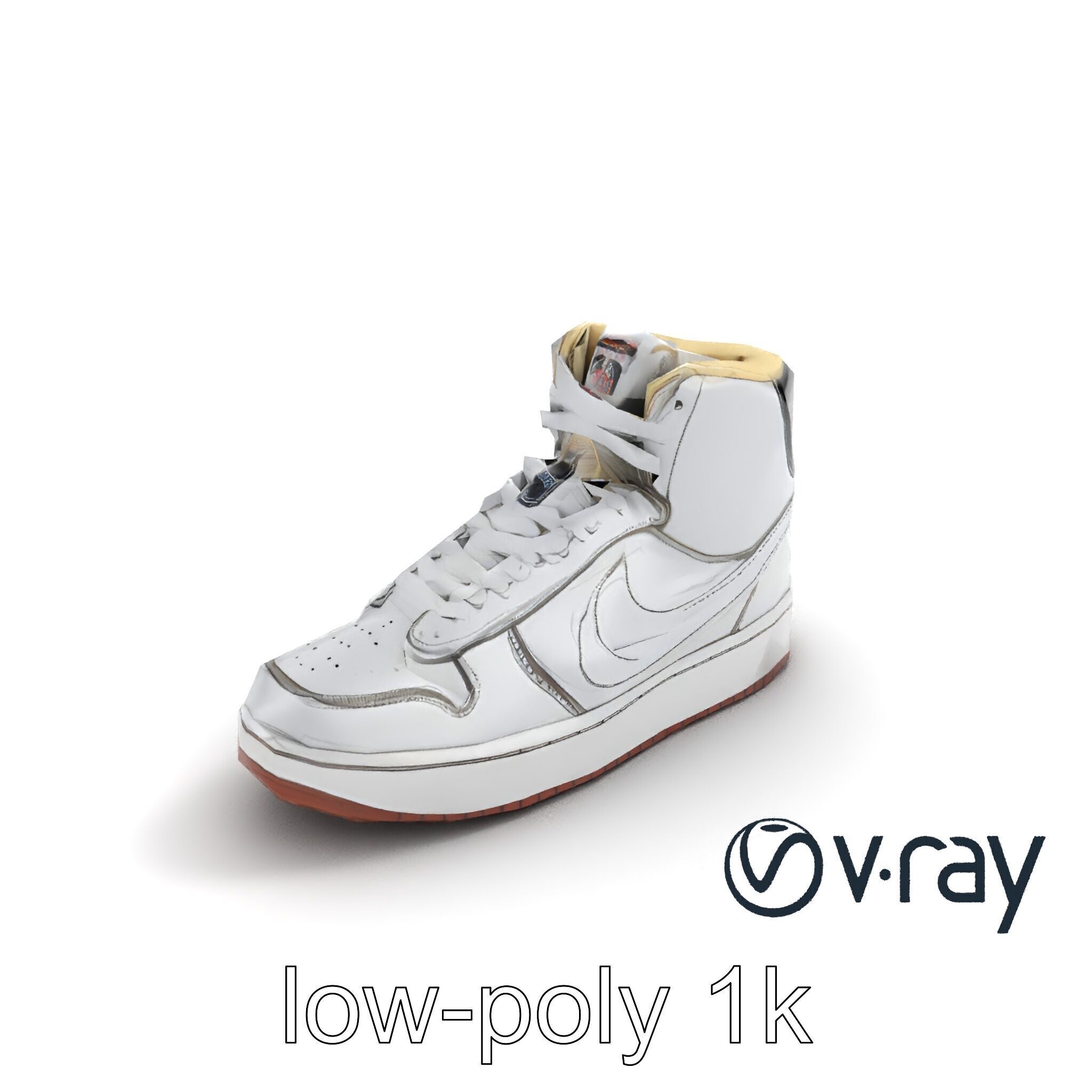 Classic Basketball Sneaker High-Top Leather model pack Low-poly 3D model_7
