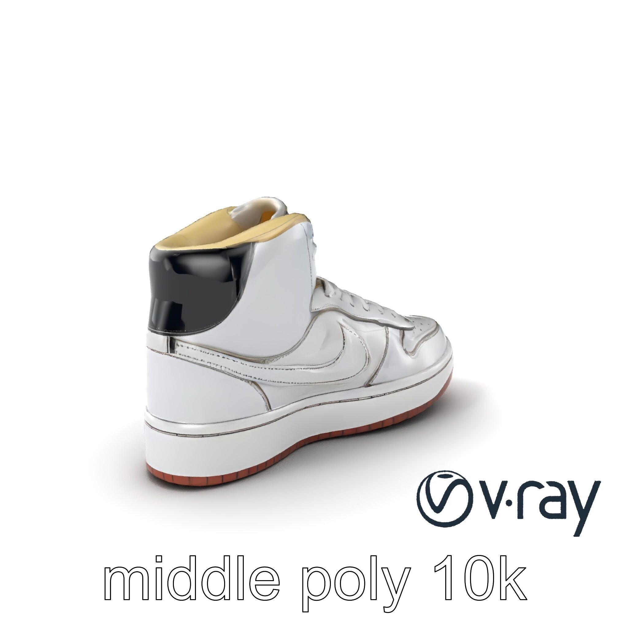 Classic Basketball Sneaker High-Top Leather model pack Low-poly 3D model_3