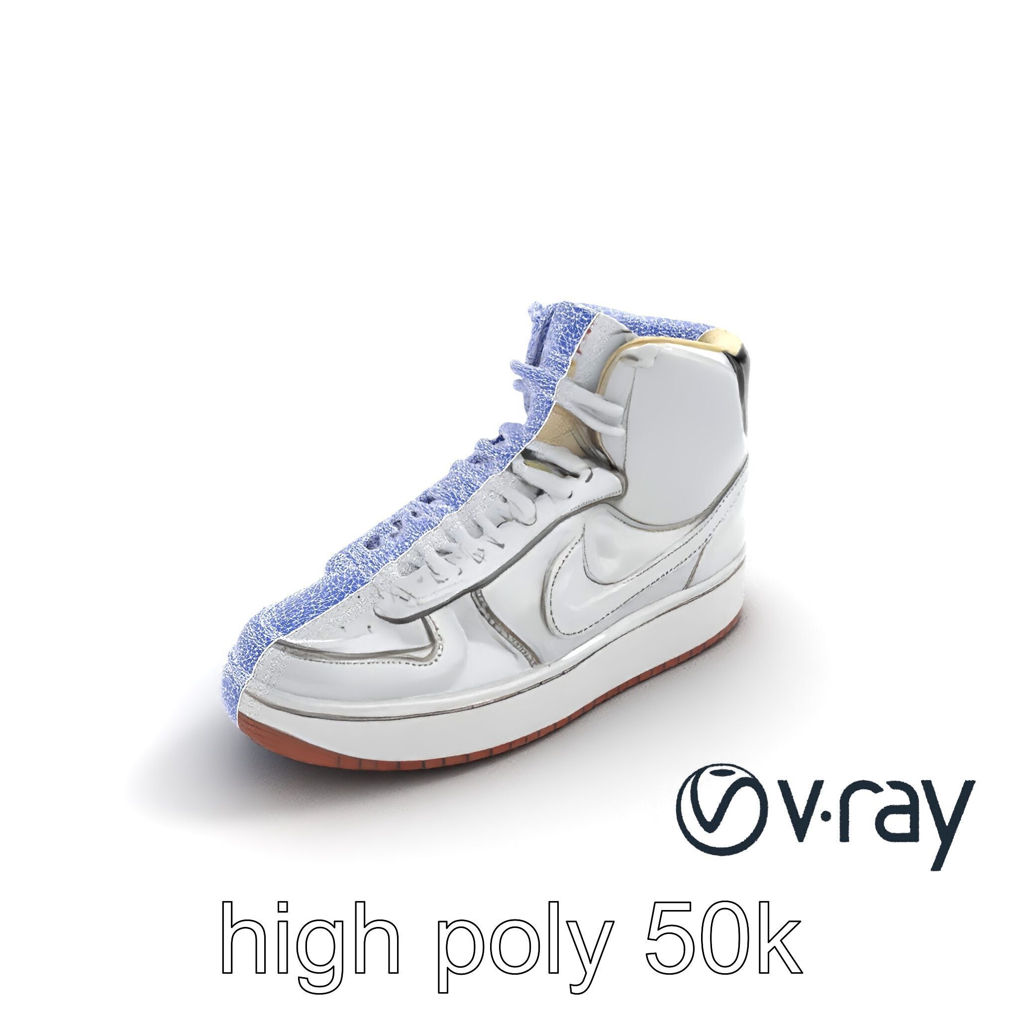 Classic Basketball Sneaker High-Top Leather model pack Low-poly 3D model_16