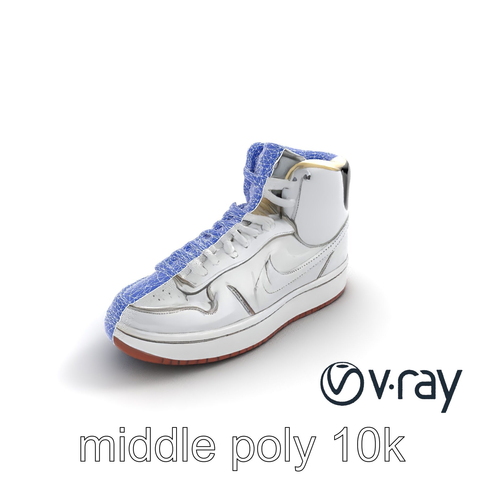 Classic Basketball Sneaker High-Top Leather model pack Low-poly 3D model_25