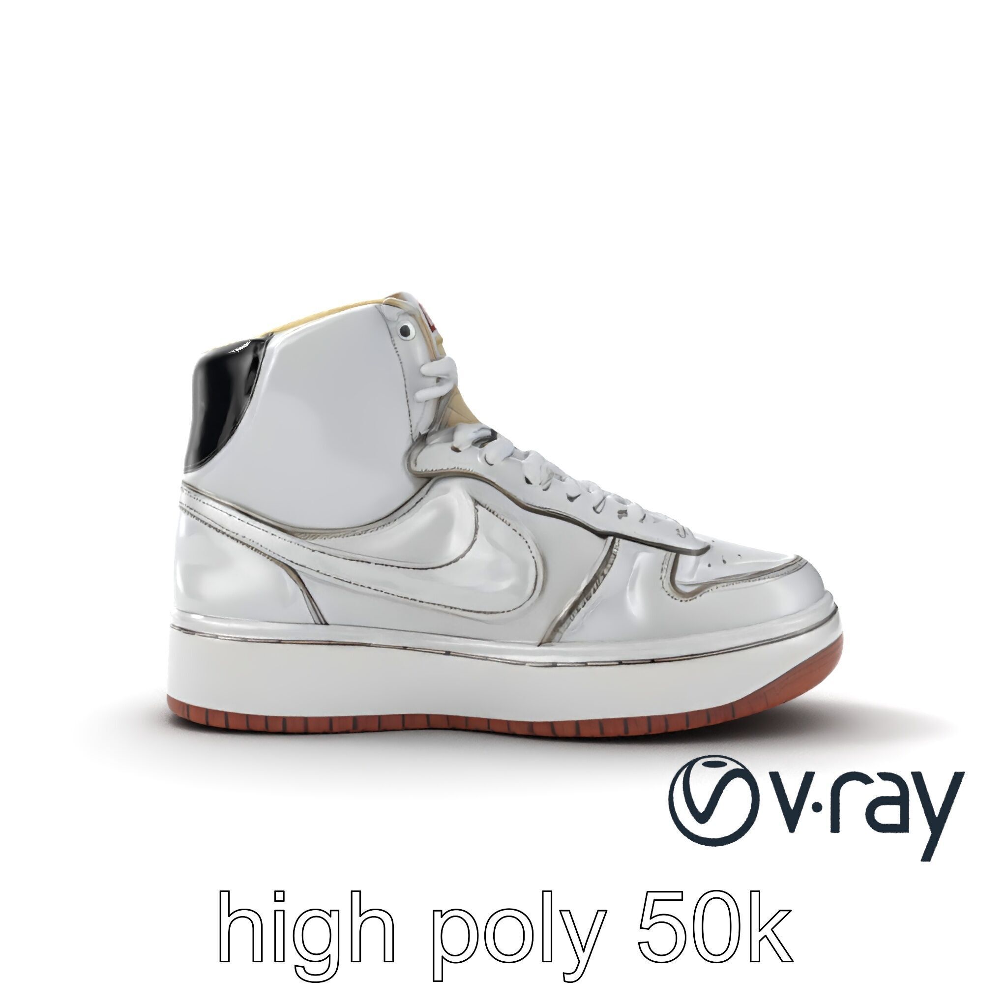 Classic Basketball Sneaker High-Top Leather model pack Low-poly 3D model_13