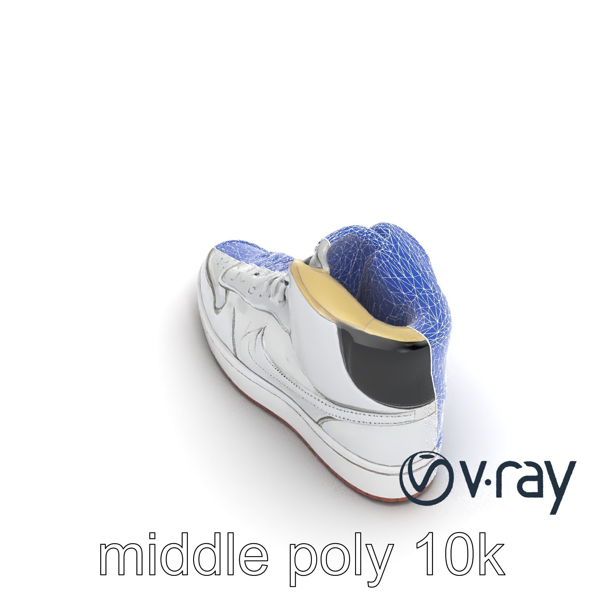 Classic Basketball Sneaker High-Top Leather model pack Low-poly 3D model_24