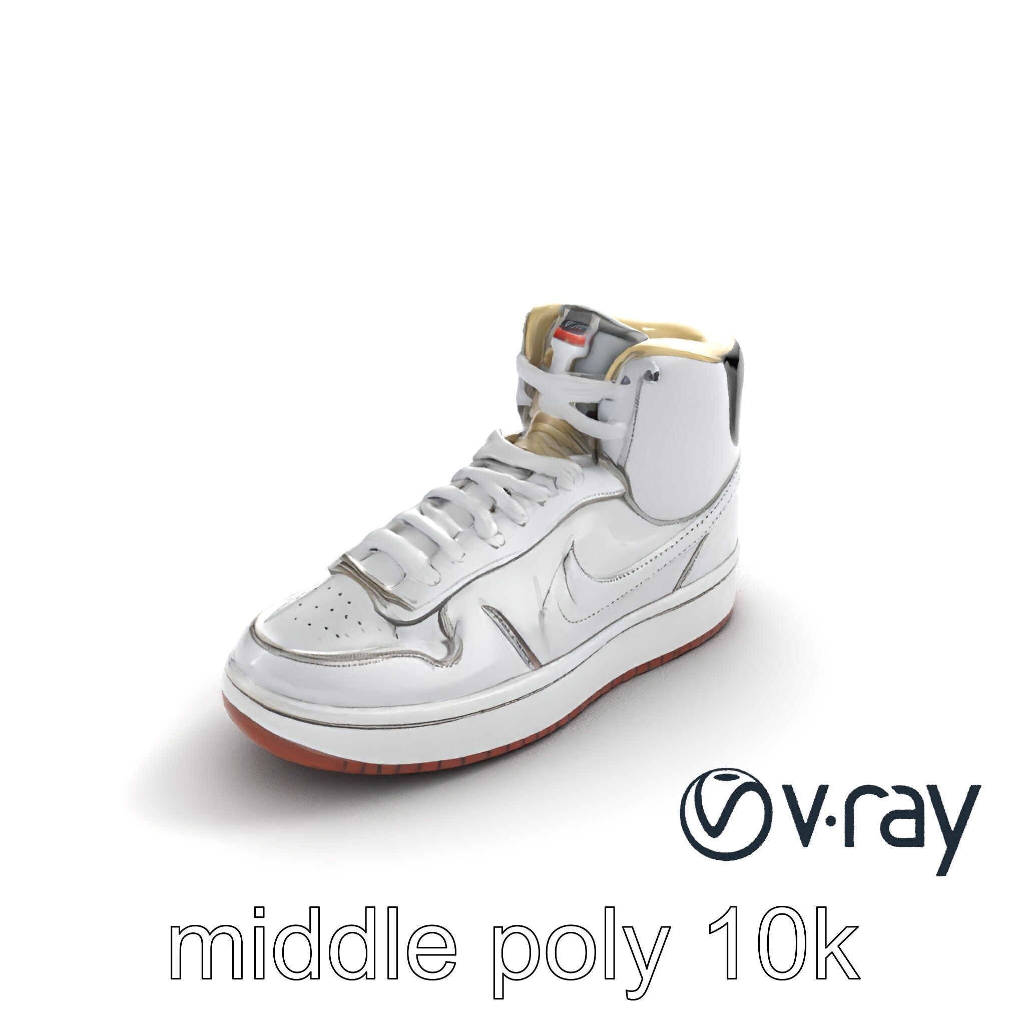 Classic Basketball Sneaker High-Top Leather model pack Low-poly 3D model_6