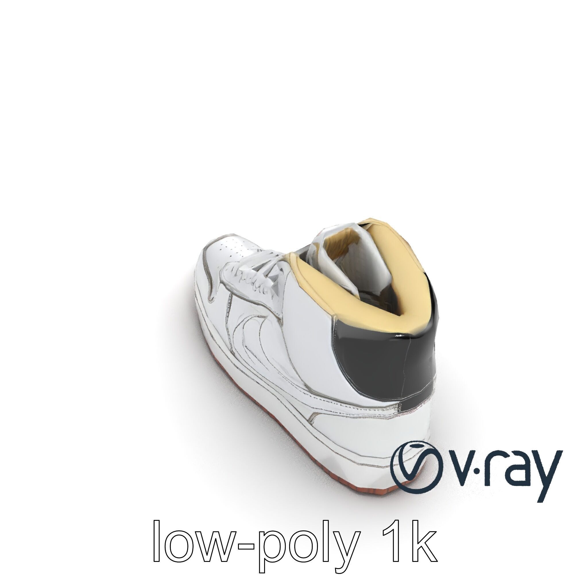 Classic Basketball Sneaker High-Top Leather model pack Low-poly 3D model_10