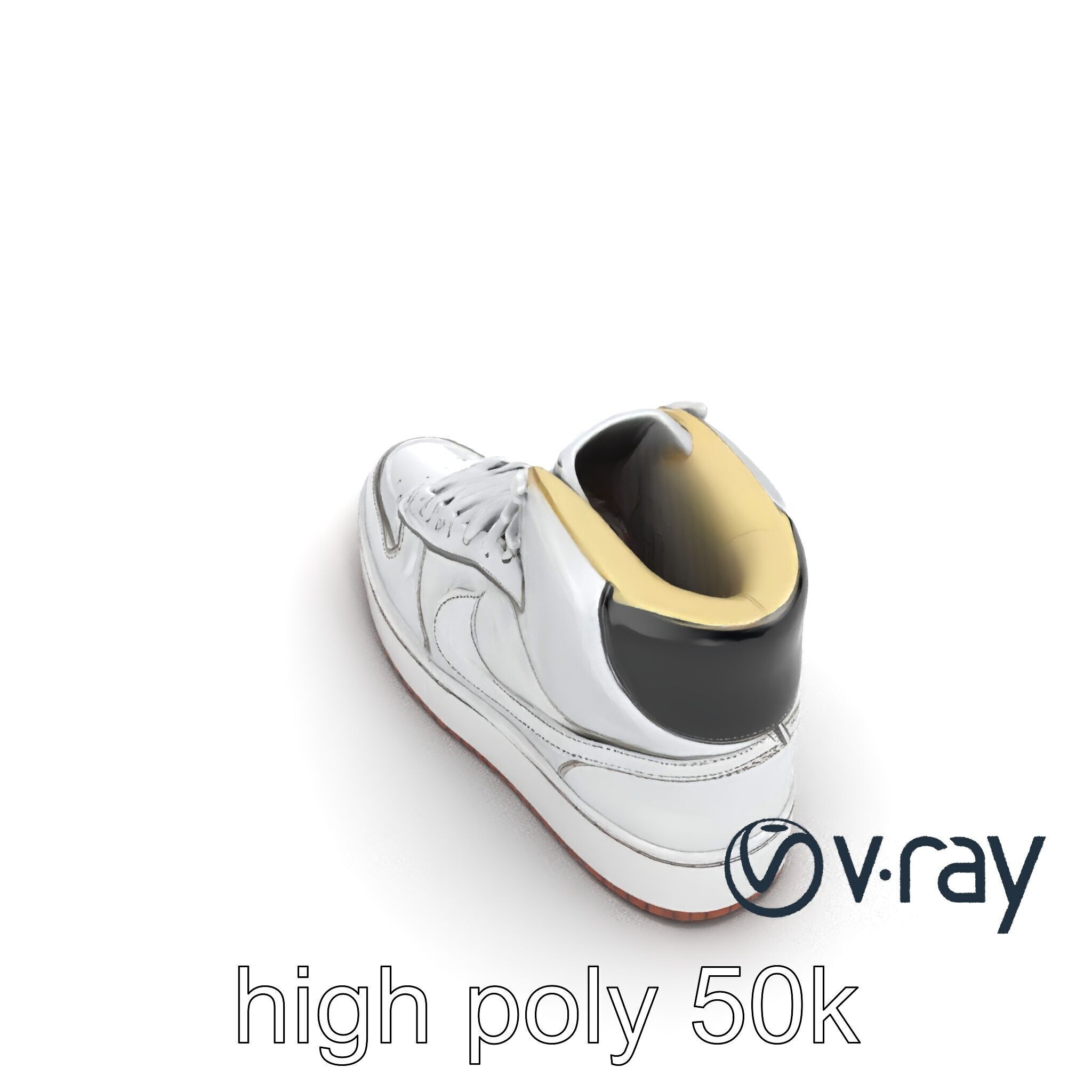 Classic Basketball Sneaker High-Top Leather model pack Low-poly 3D model_11