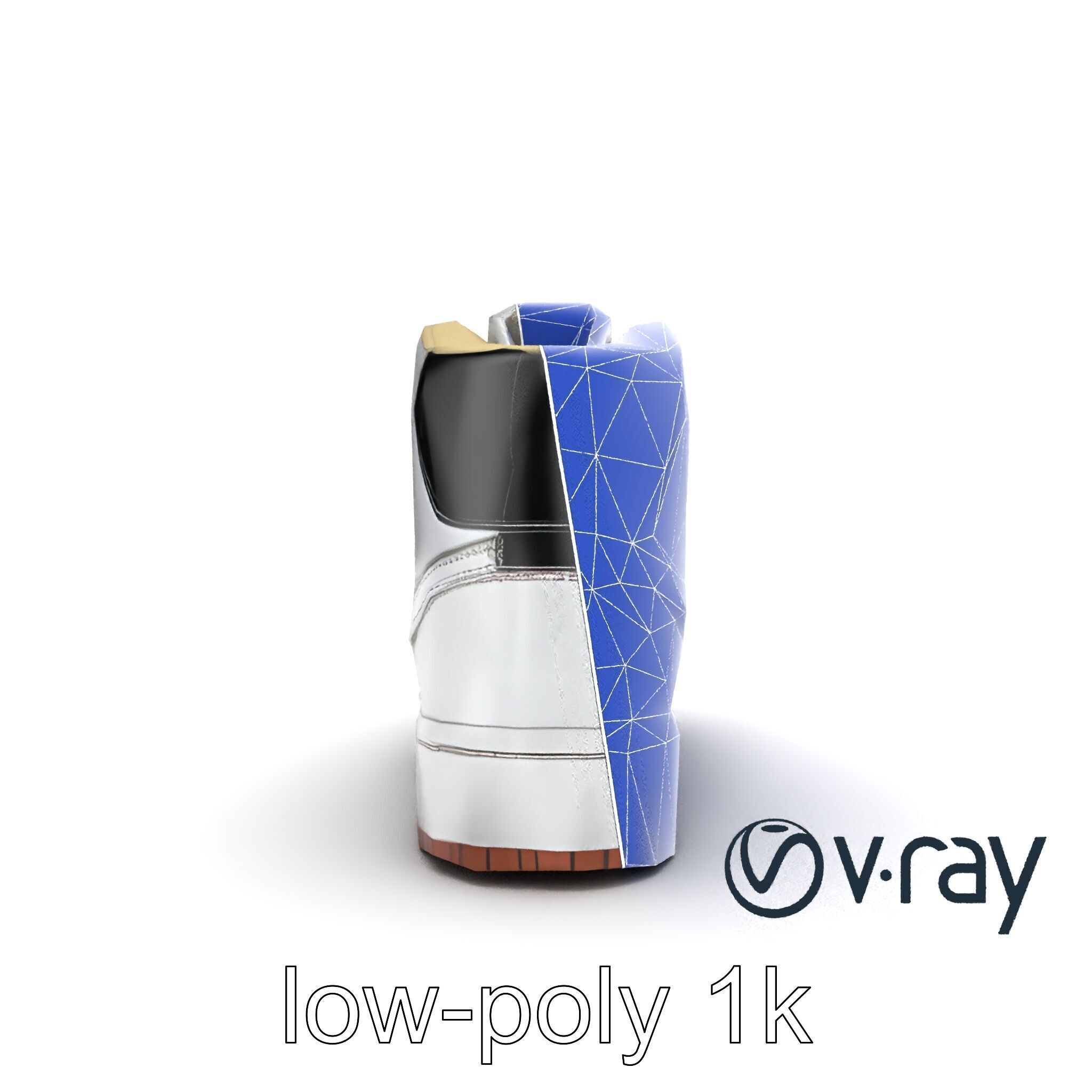 Classic Basketball Sneaker High-Top Leather model pack Low-poly 3D model_17