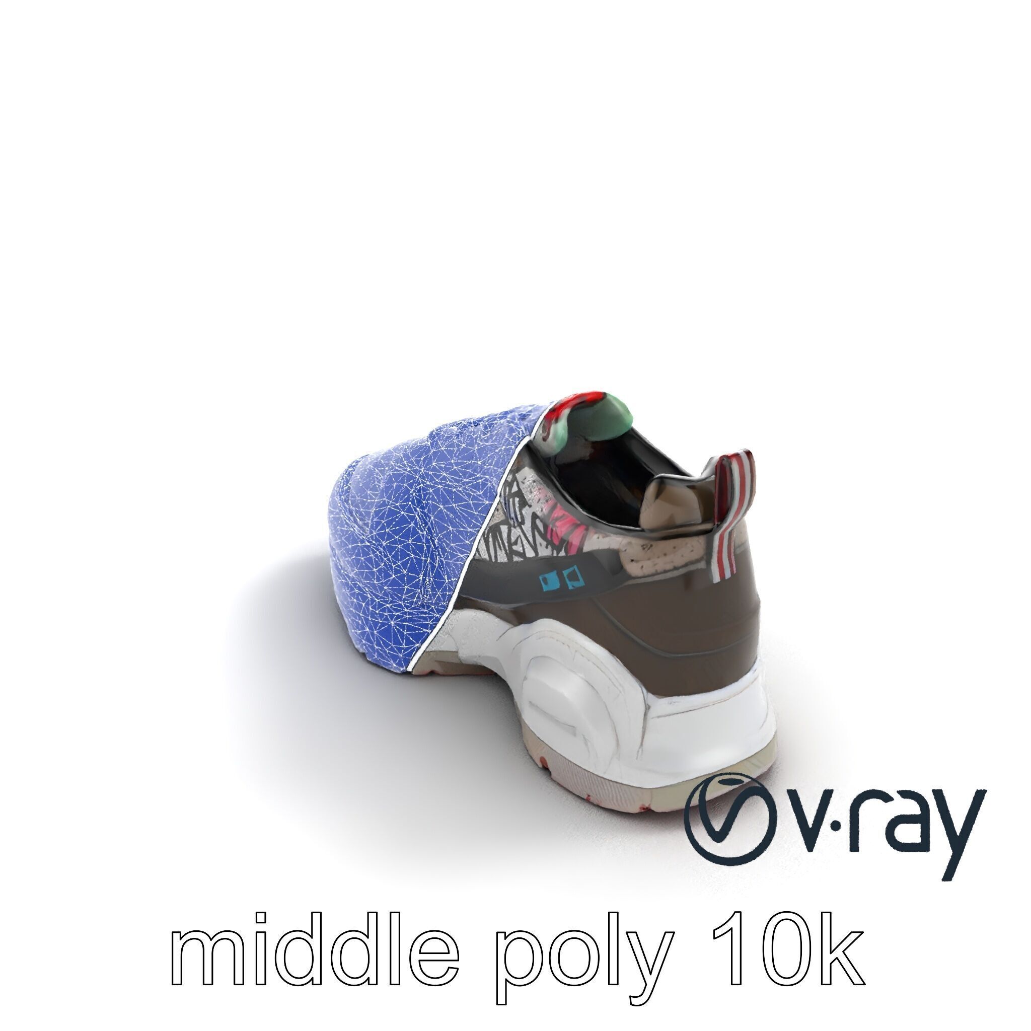 Urban Streetwear Sneaker with Graffiti Prints model pack Low-poly 3D model_11