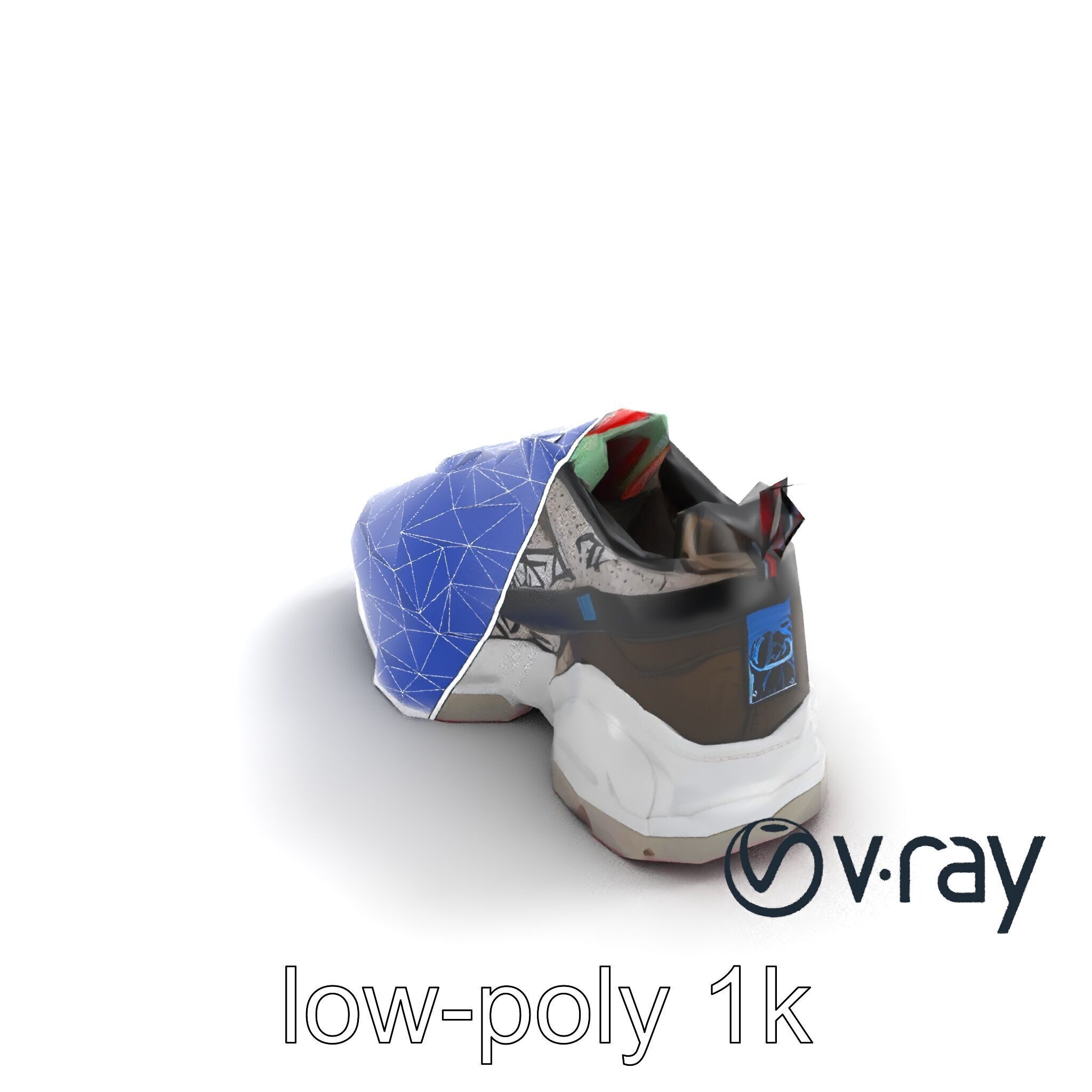 Urban Streetwear Sneaker with Graffiti Prints model pack Low-poly 3D model_22