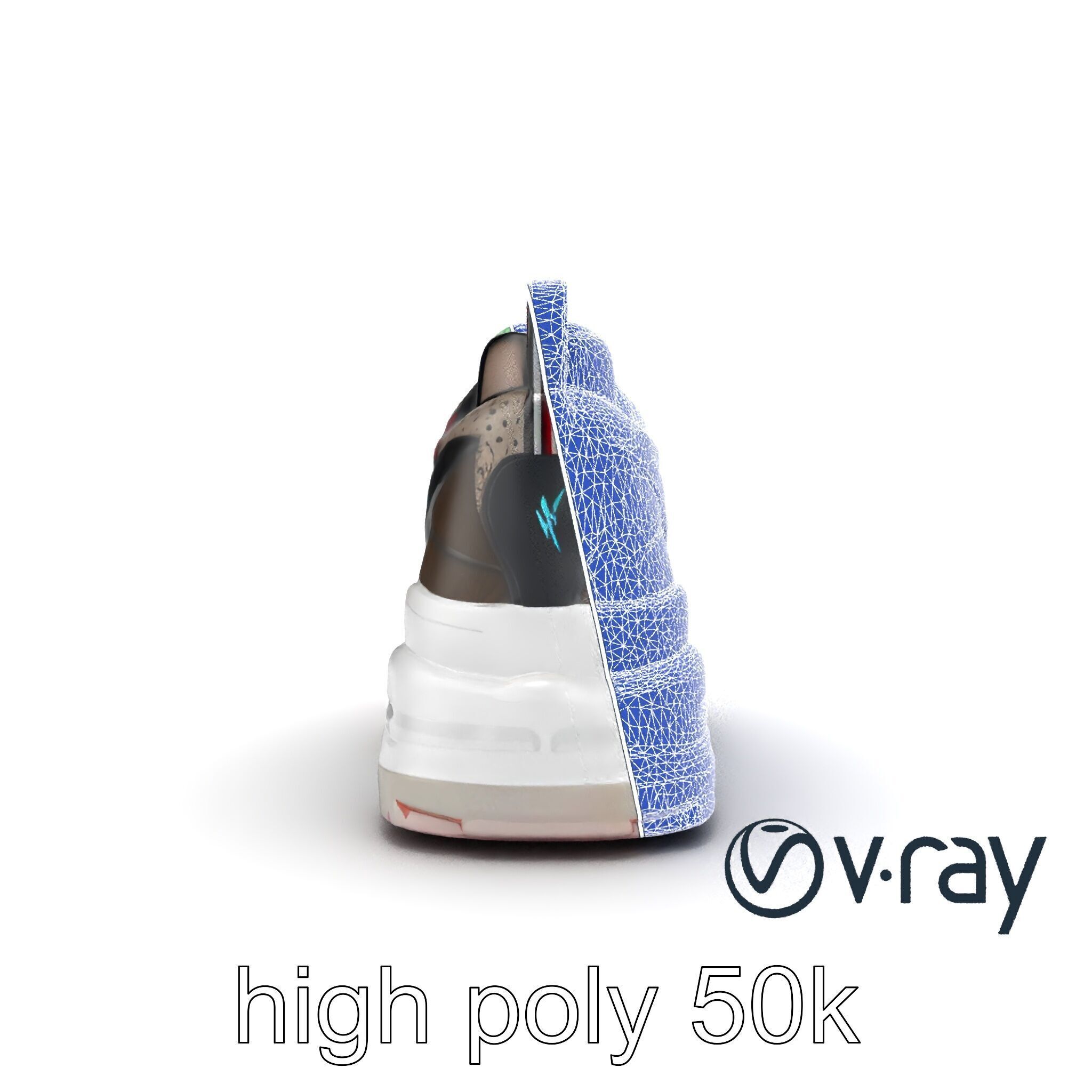 Urban Streetwear Sneaker with Graffiti Prints model pack Low-poly 3D model_12