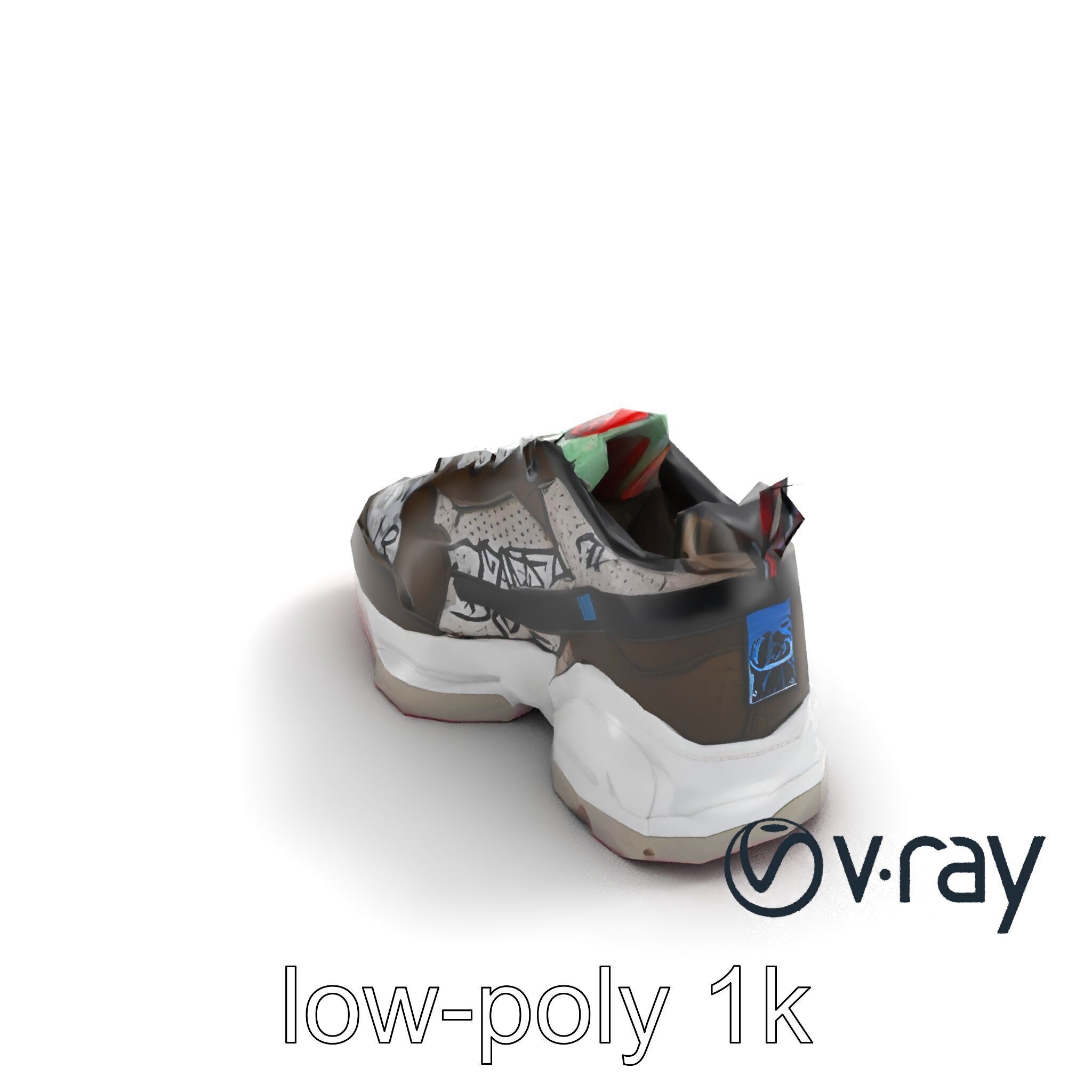 Urban Streetwear Sneaker with Graffiti Prints model pack Low-poly 3D model_7