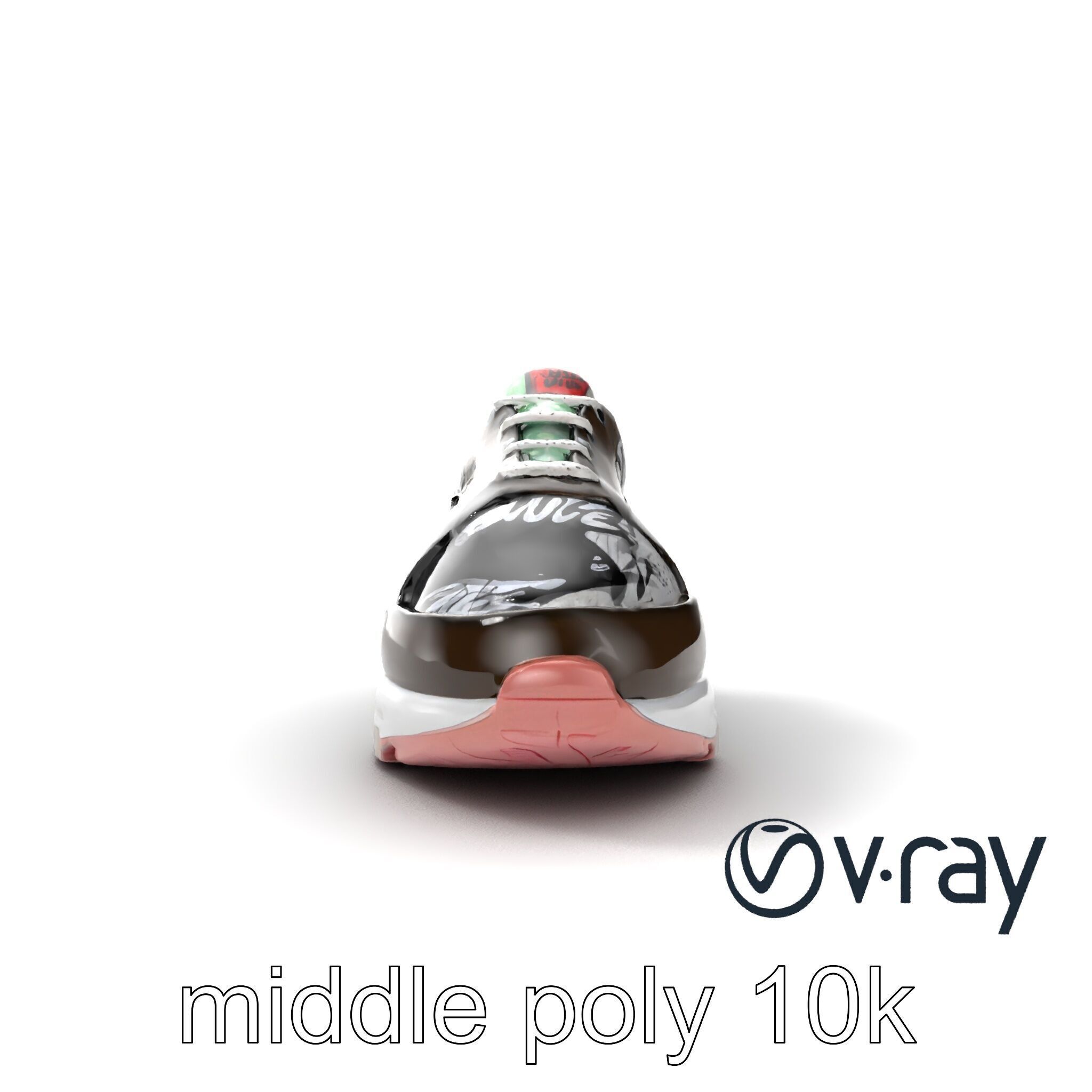 Urban Streetwear Sneaker with Graffiti Prints model pack Low-poly 3D model_19