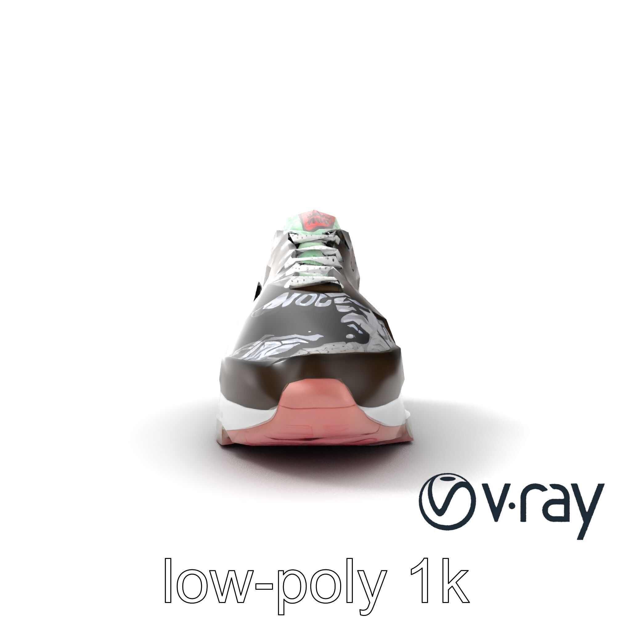 Urban Streetwear Sneaker with Graffiti Prints model pack Low-poly 3D model_13