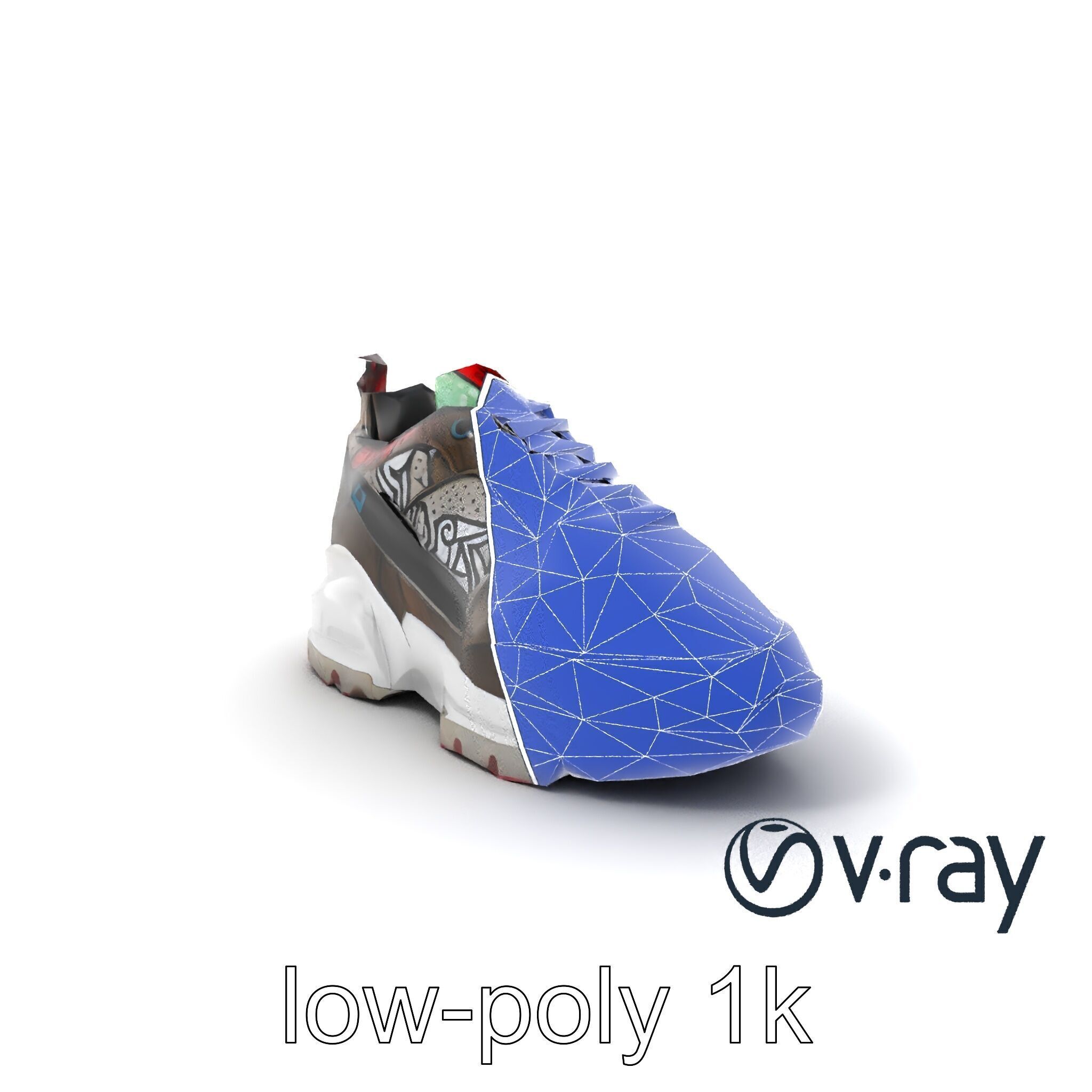 Urban Streetwear Sneaker with Graffiti Prints model pack Low-poly 3D model_24