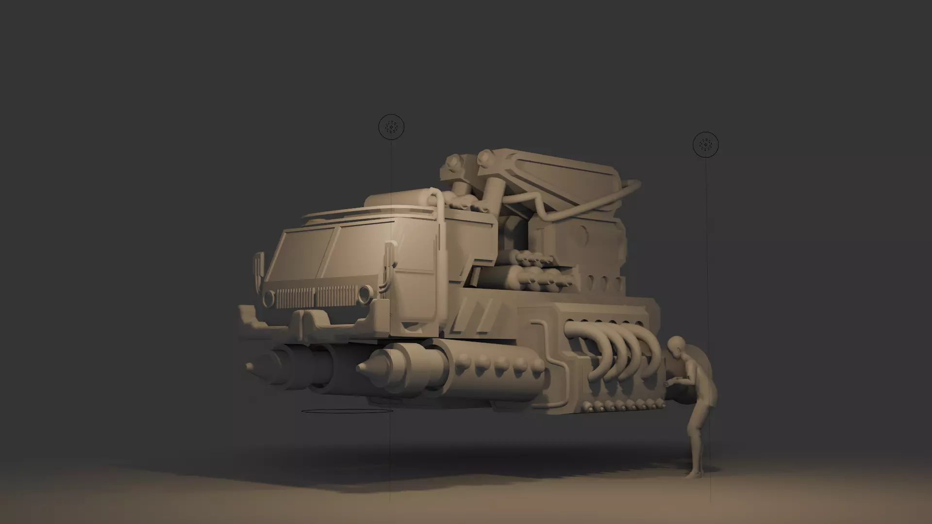 Galaxy truck spaceship Low-poly 3D model