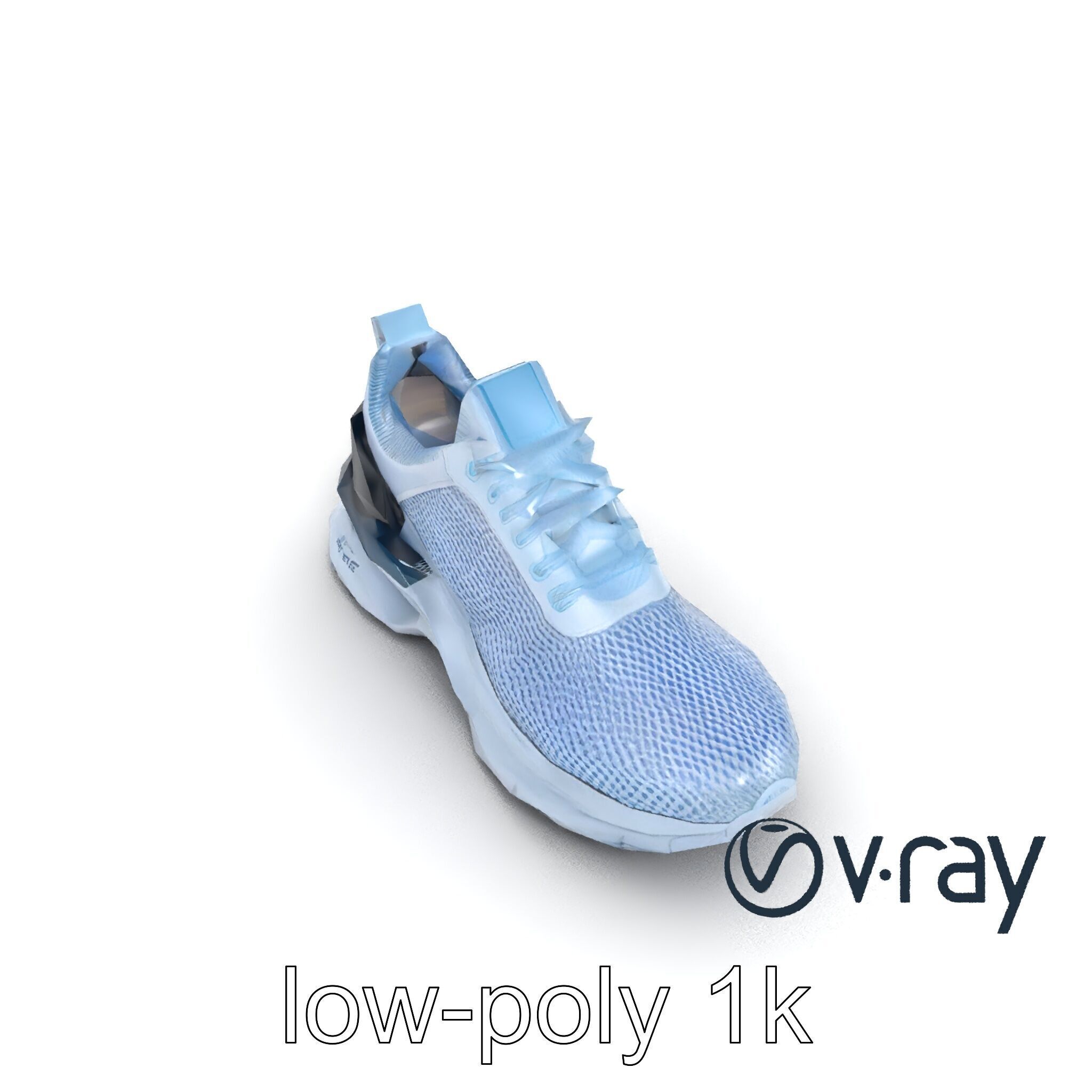 Futuristic Trainer Shoe with Reflective Accents Model Pack Low-poly 3D model_19