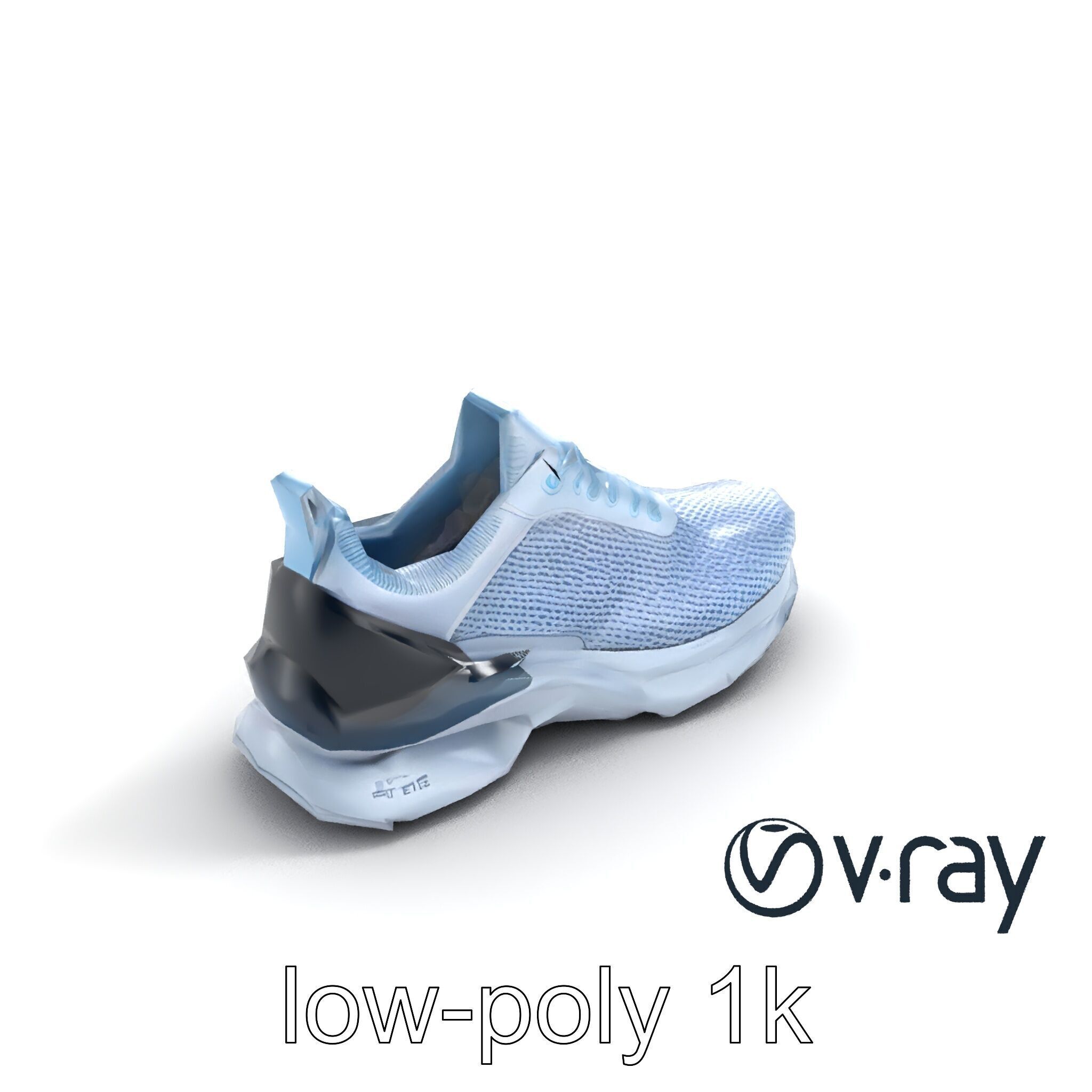 Futuristic Trainer Shoe with Reflective Accents Model Pack Low-poly 3D model_10