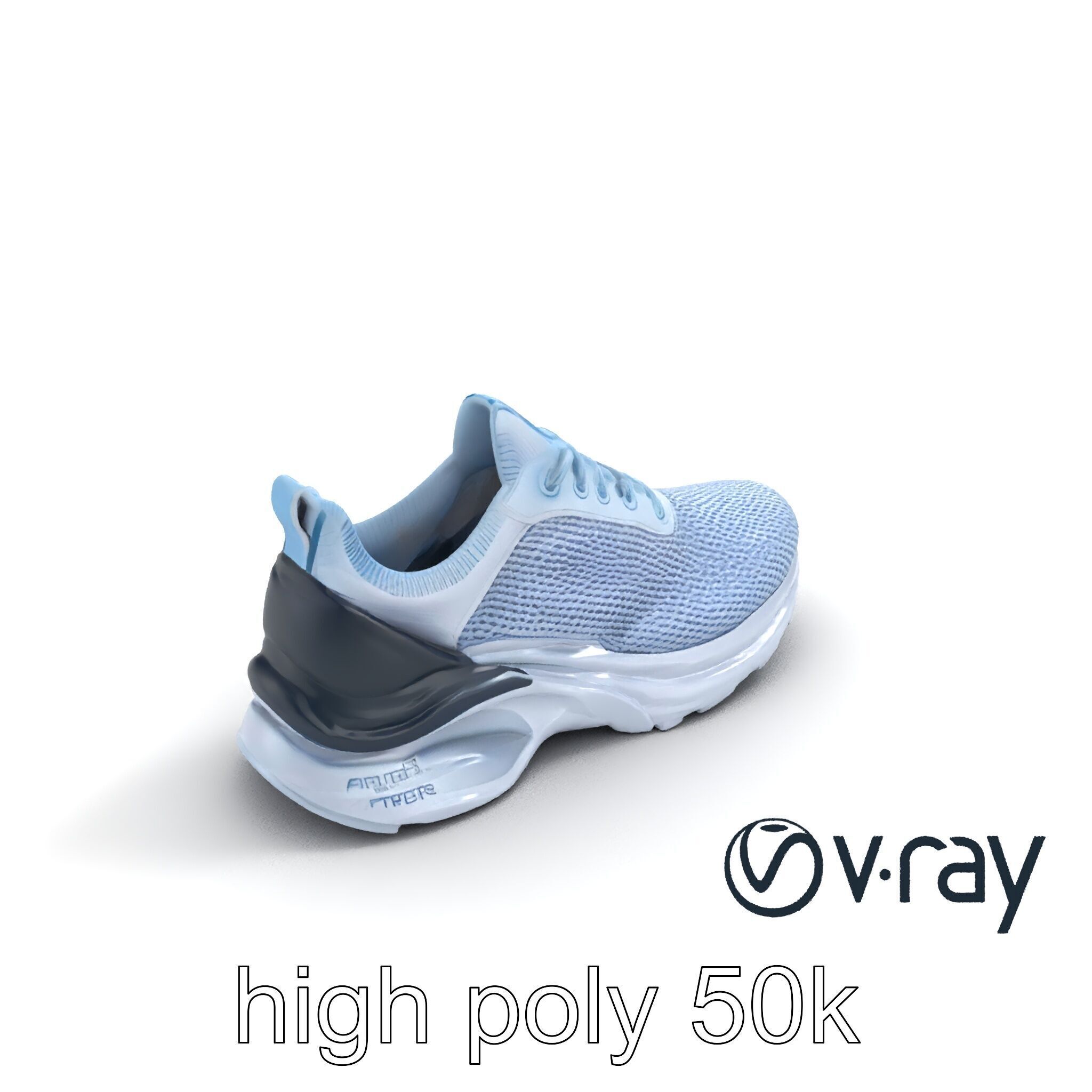 Futuristic Trainer Shoe with Reflective Accents Model Pack Low-poly 3D model_11