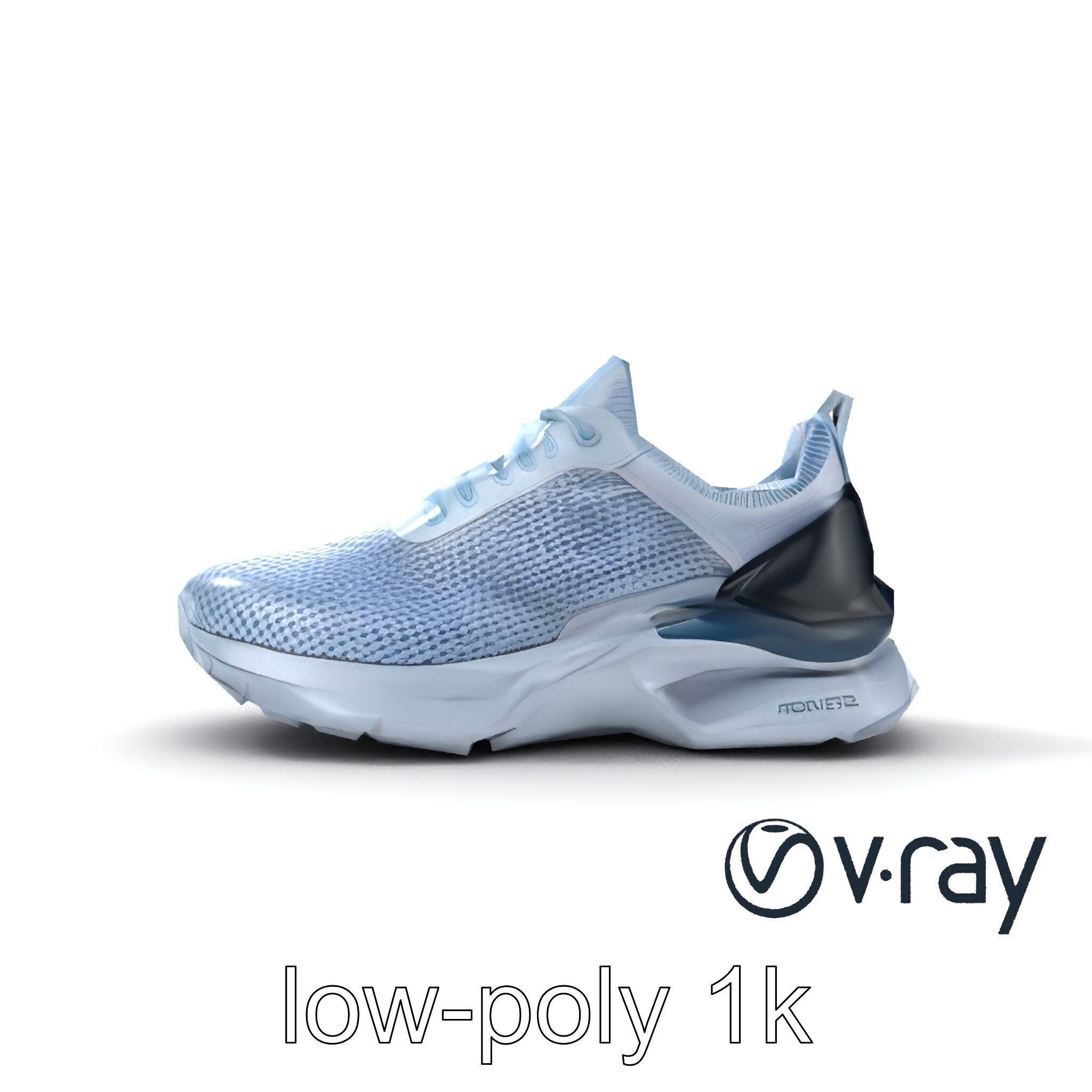 Futuristic Trainer Shoe with Reflective Accents Model Pack Low-poly 3D model_27