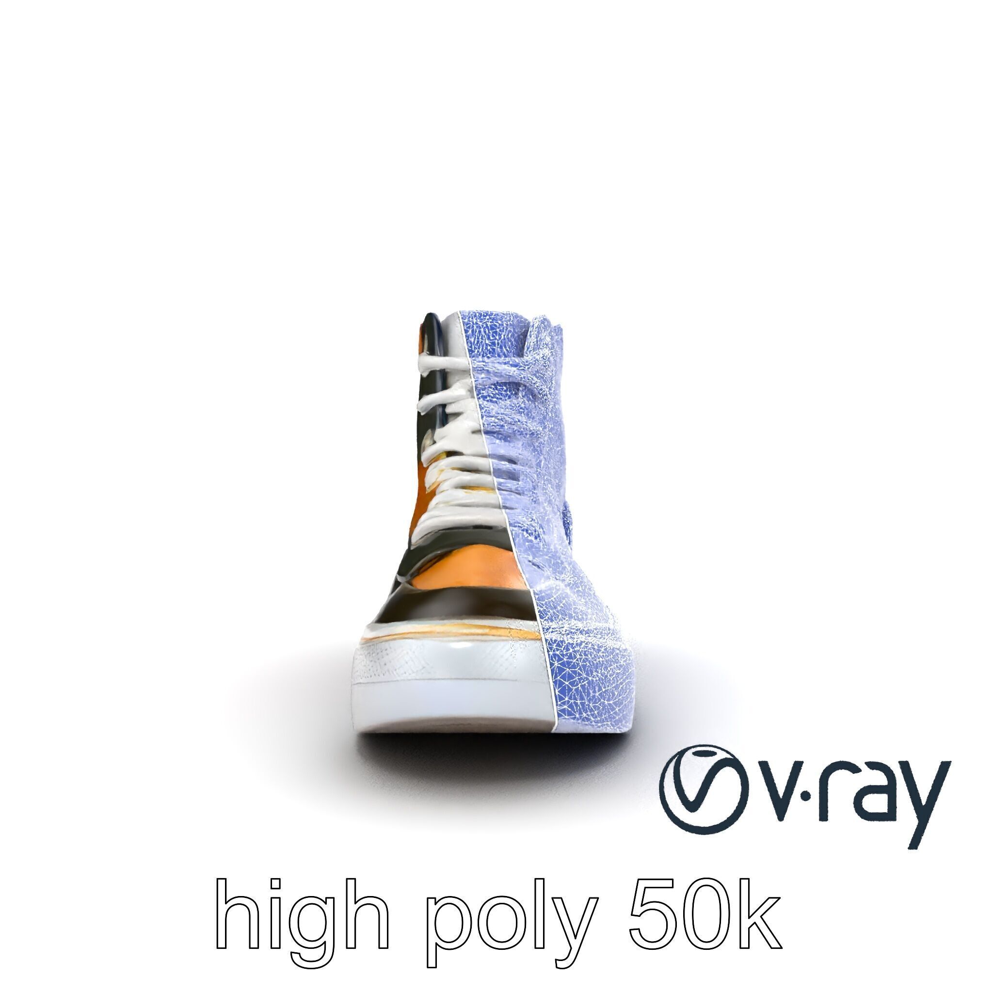 Retro-Inspired High-Top Sneaker model pack Low-poly 3D model_21