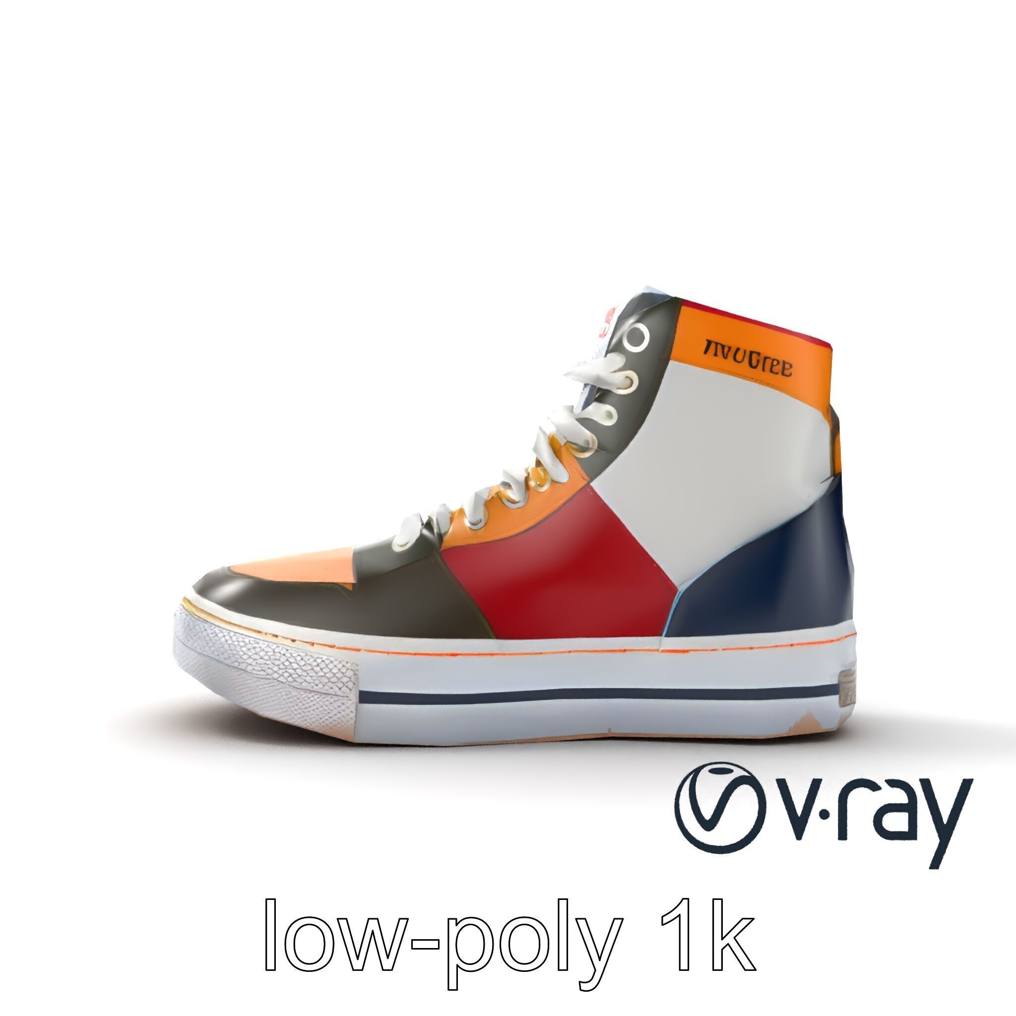 Retro-Inspired High-Top Sneaker model pack Low-poly 3D model_18