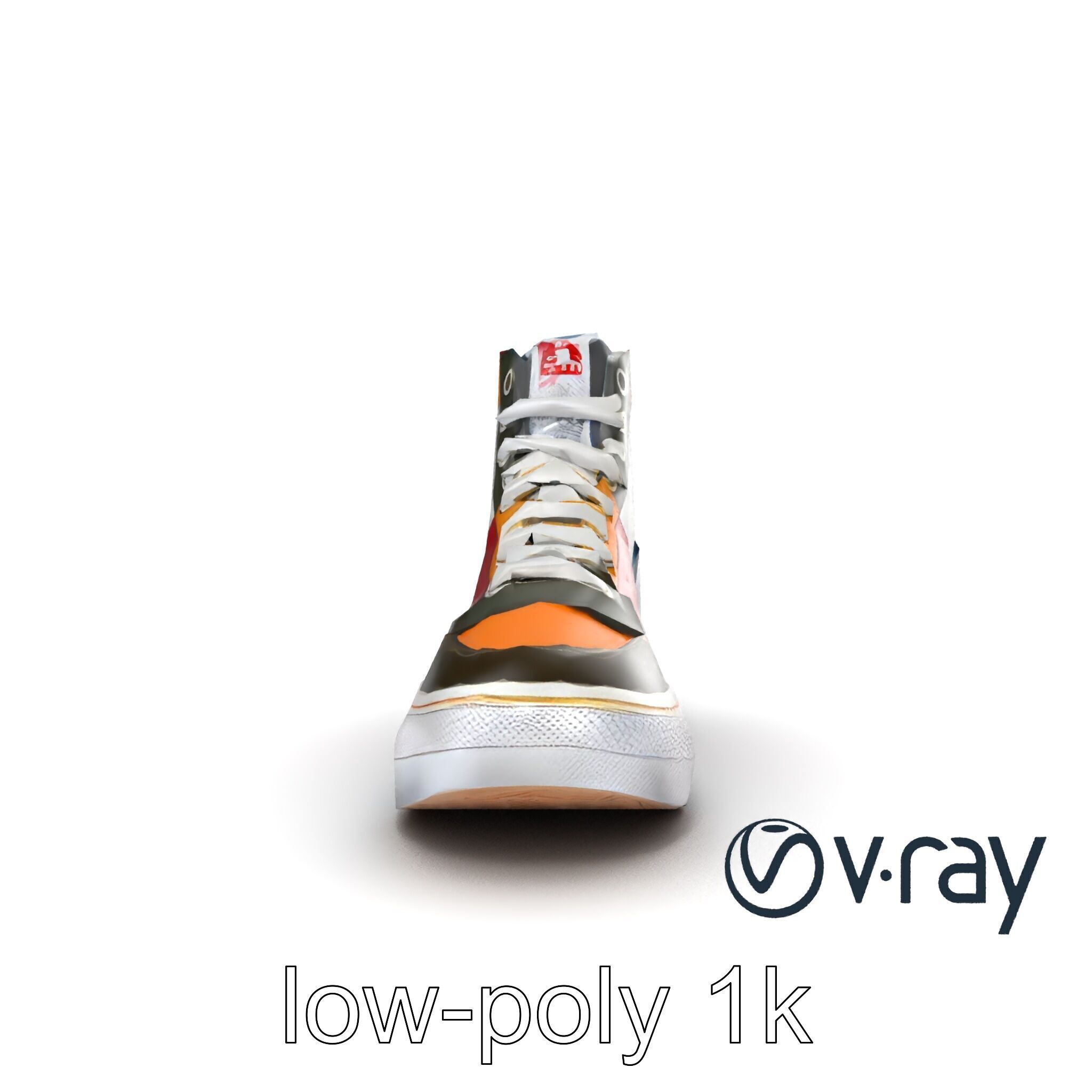 Retro-Inspired High-Top Sneaker model pack Low-poly 3D model_16