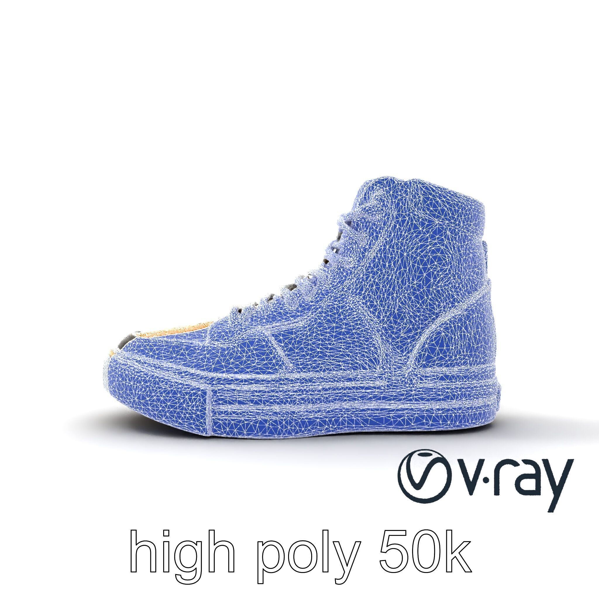 Retro-Inspired High-Top Sneaker model pack Low-poly 3D model_26