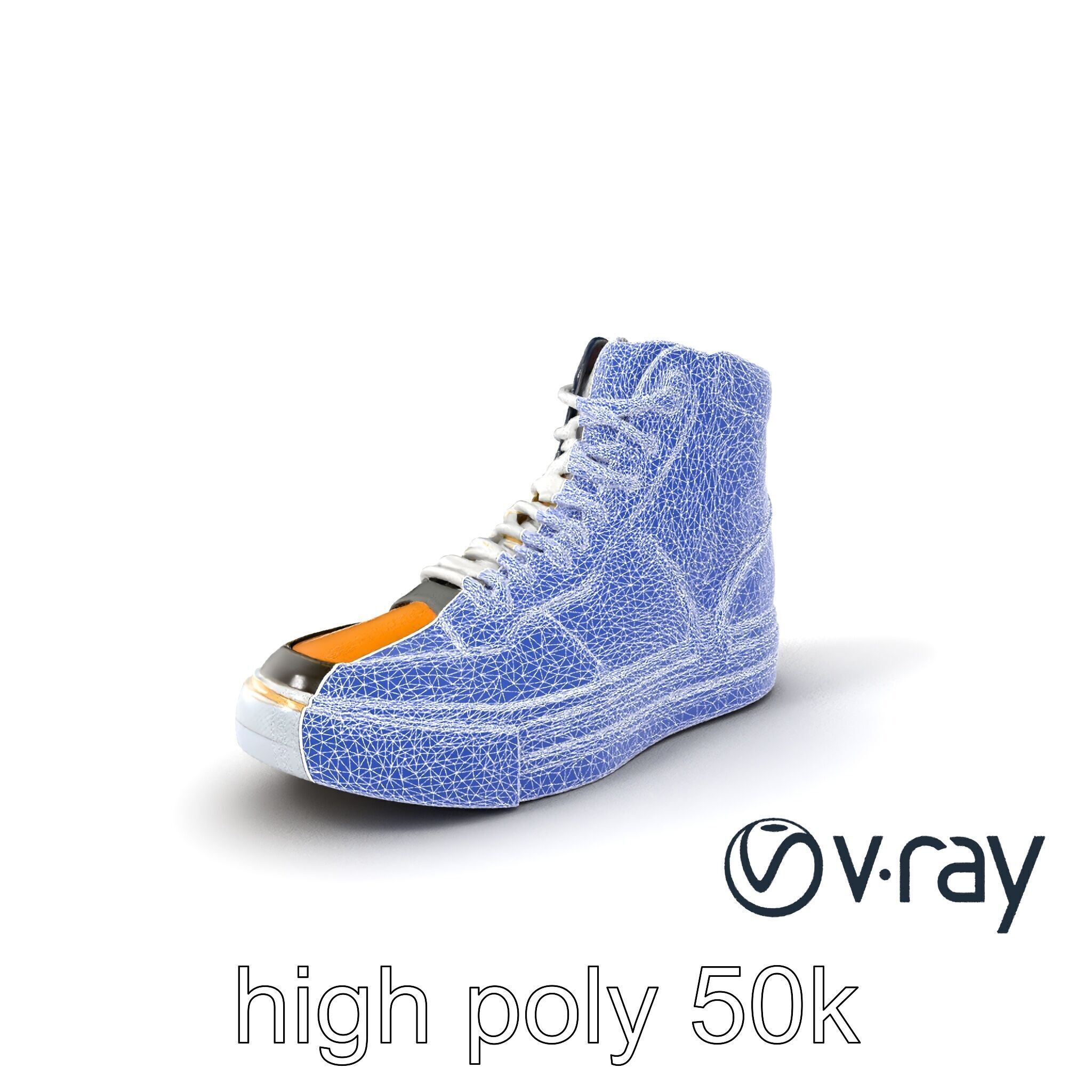 Retro-Inspired High-Top Sneaker model pack Low-poly 3D model_32