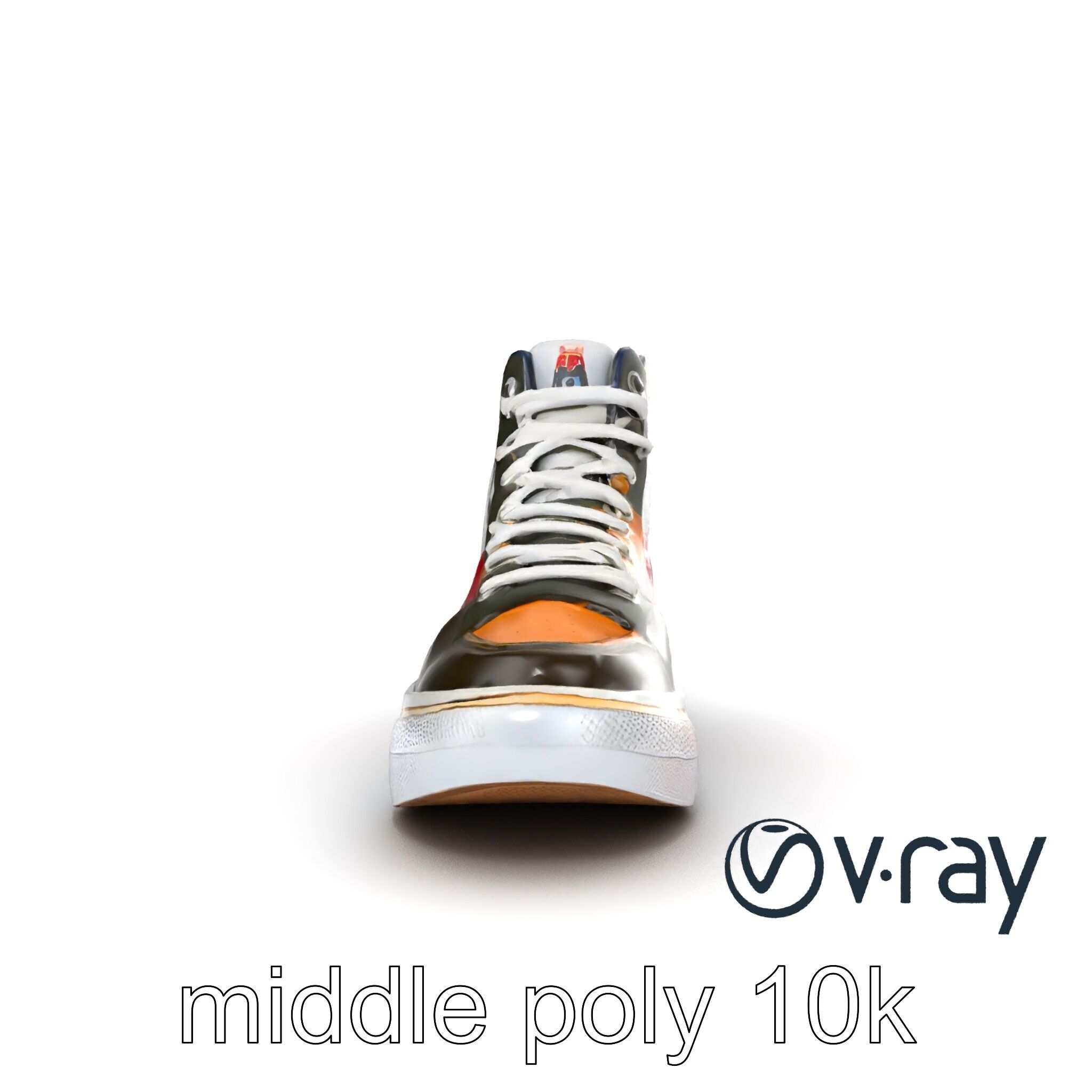 Retro-Inspired High-Top Sneaker model pack Low-poly 3D model_23