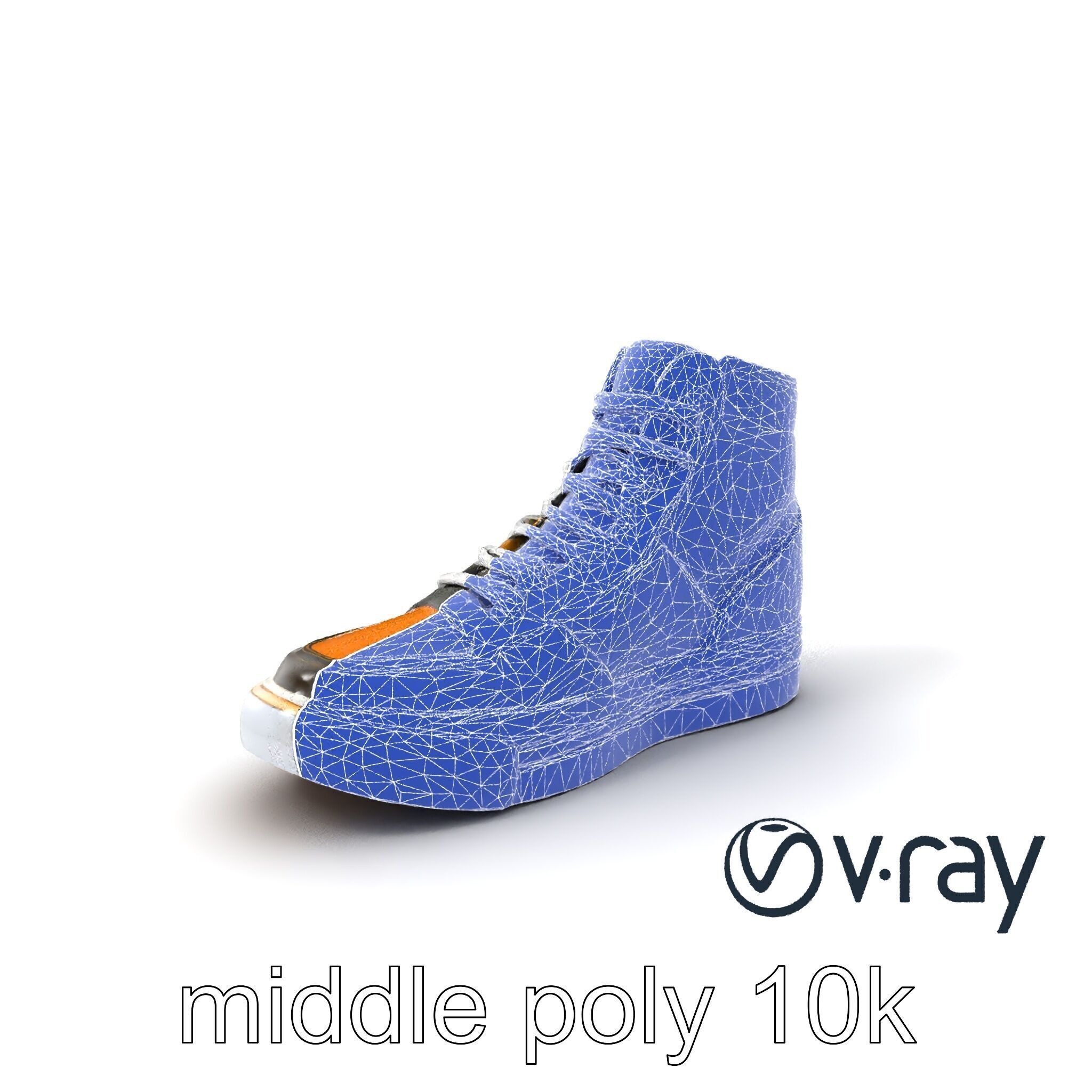 Retro-Inspired High-Top Sneaker model pack Low-poly 3D model_30