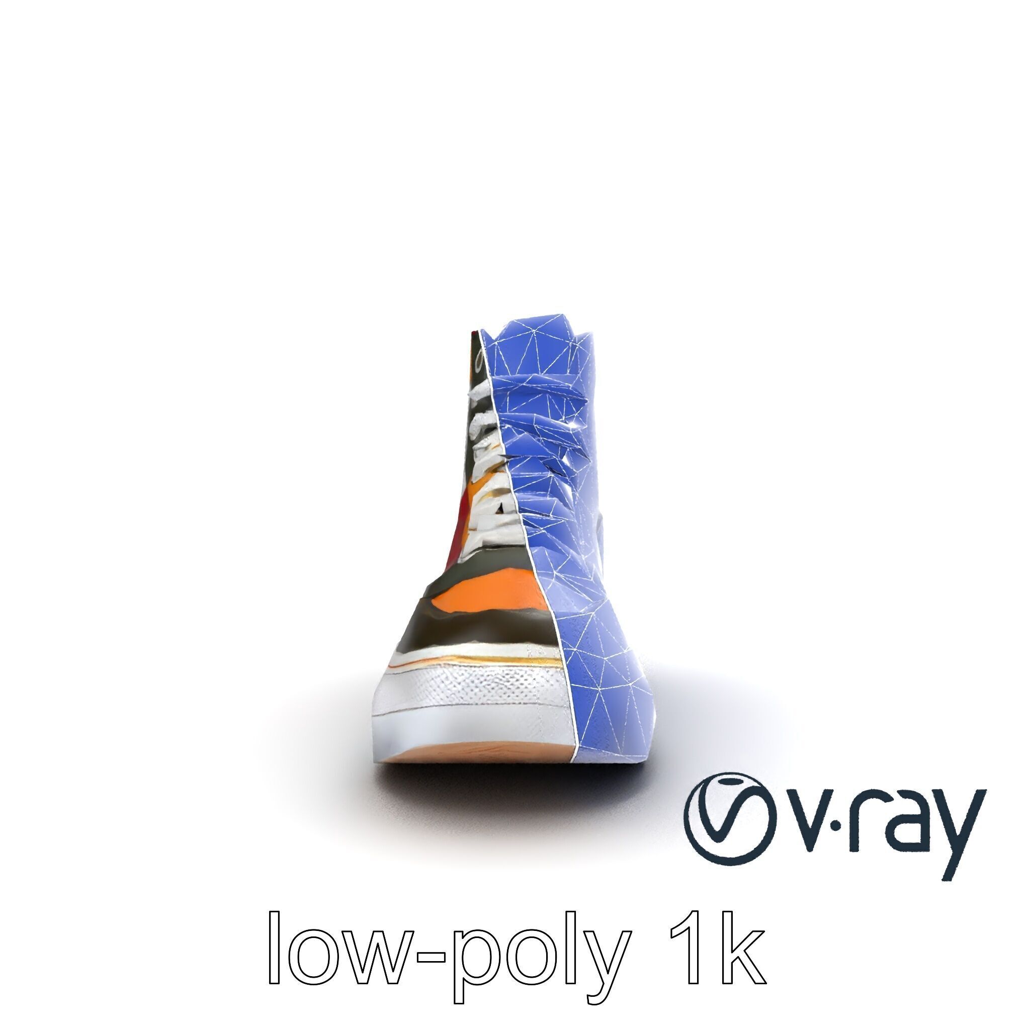 Retro-Inspired High-Top Sneaker model pack Low-poly 3D model_24