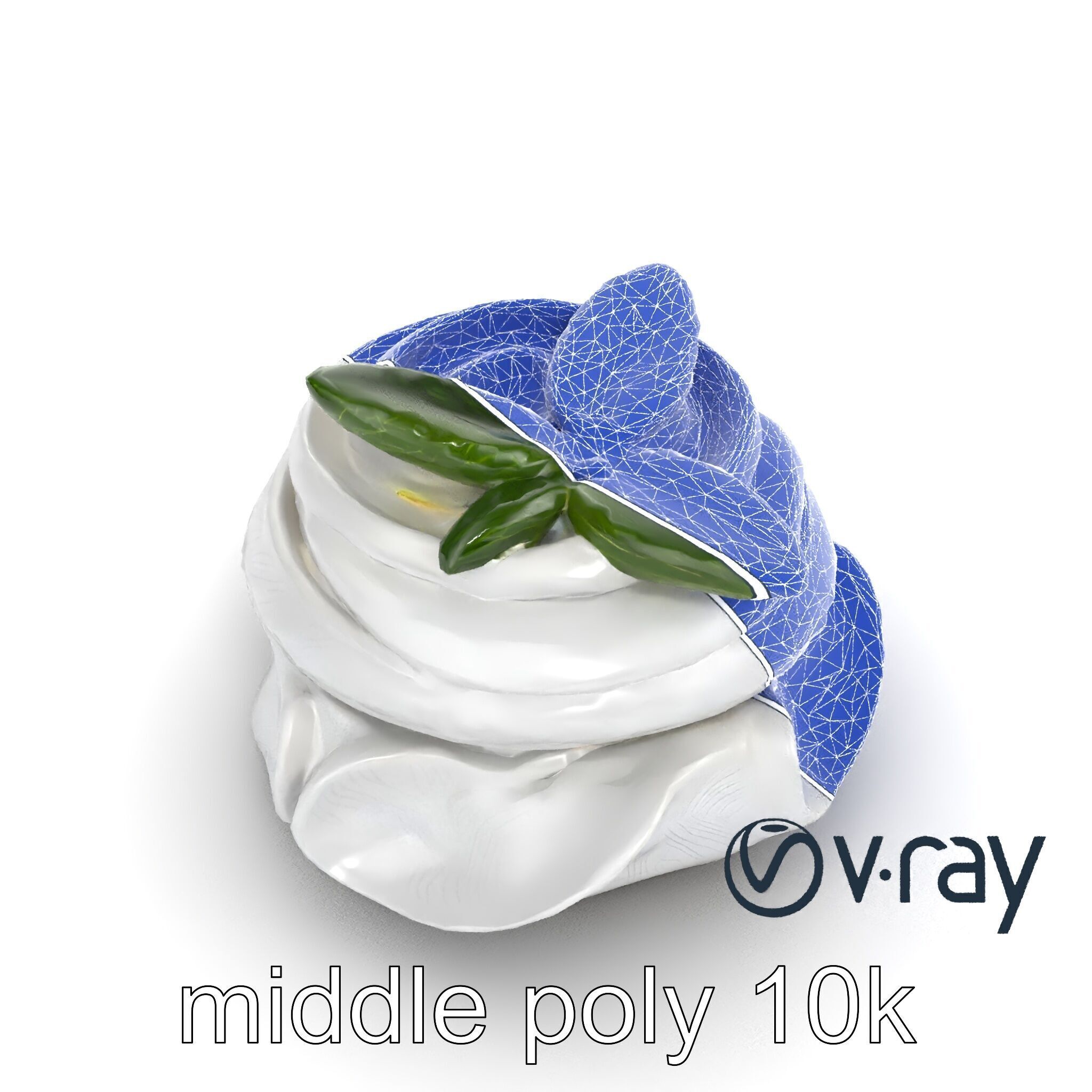 Meringue Cake with Mint Leaf 3D model pack Low-poly 3D model_26