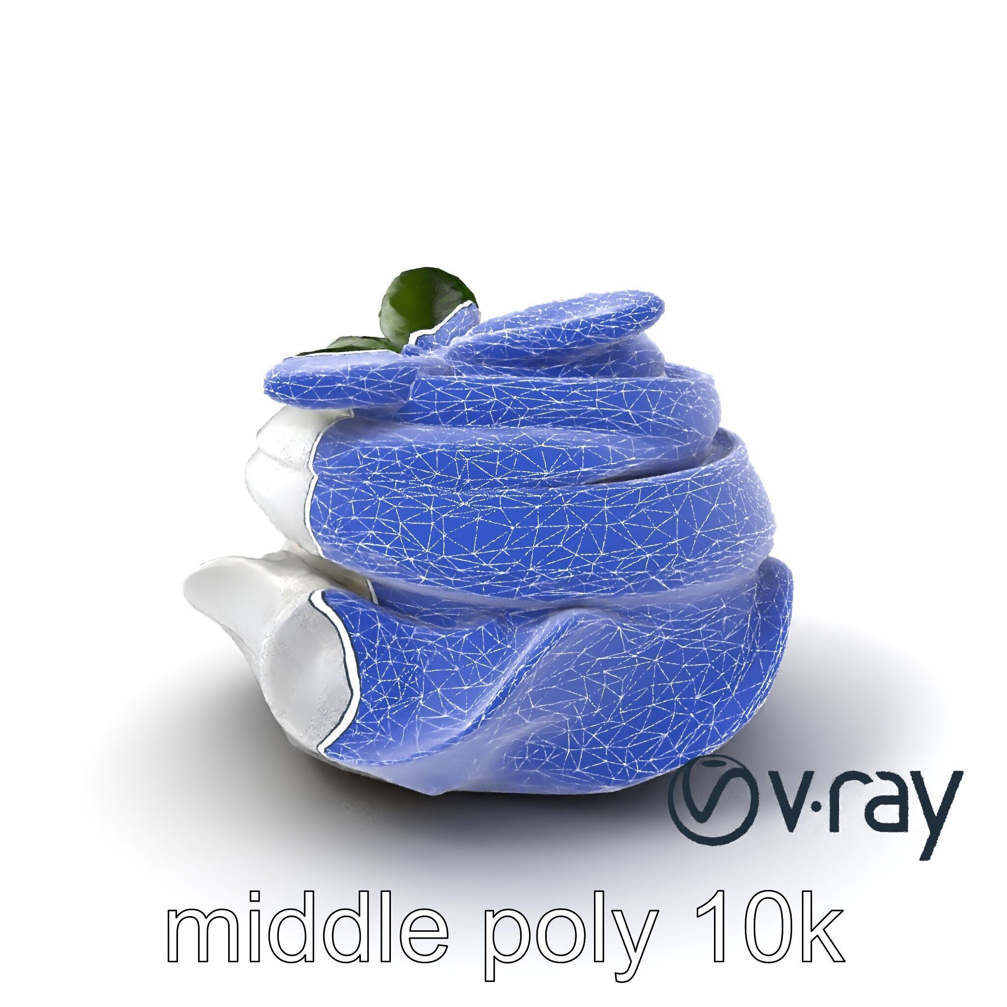 Meringue Cake with Mint Leaf 3D model pack Low-poly 3D model_6