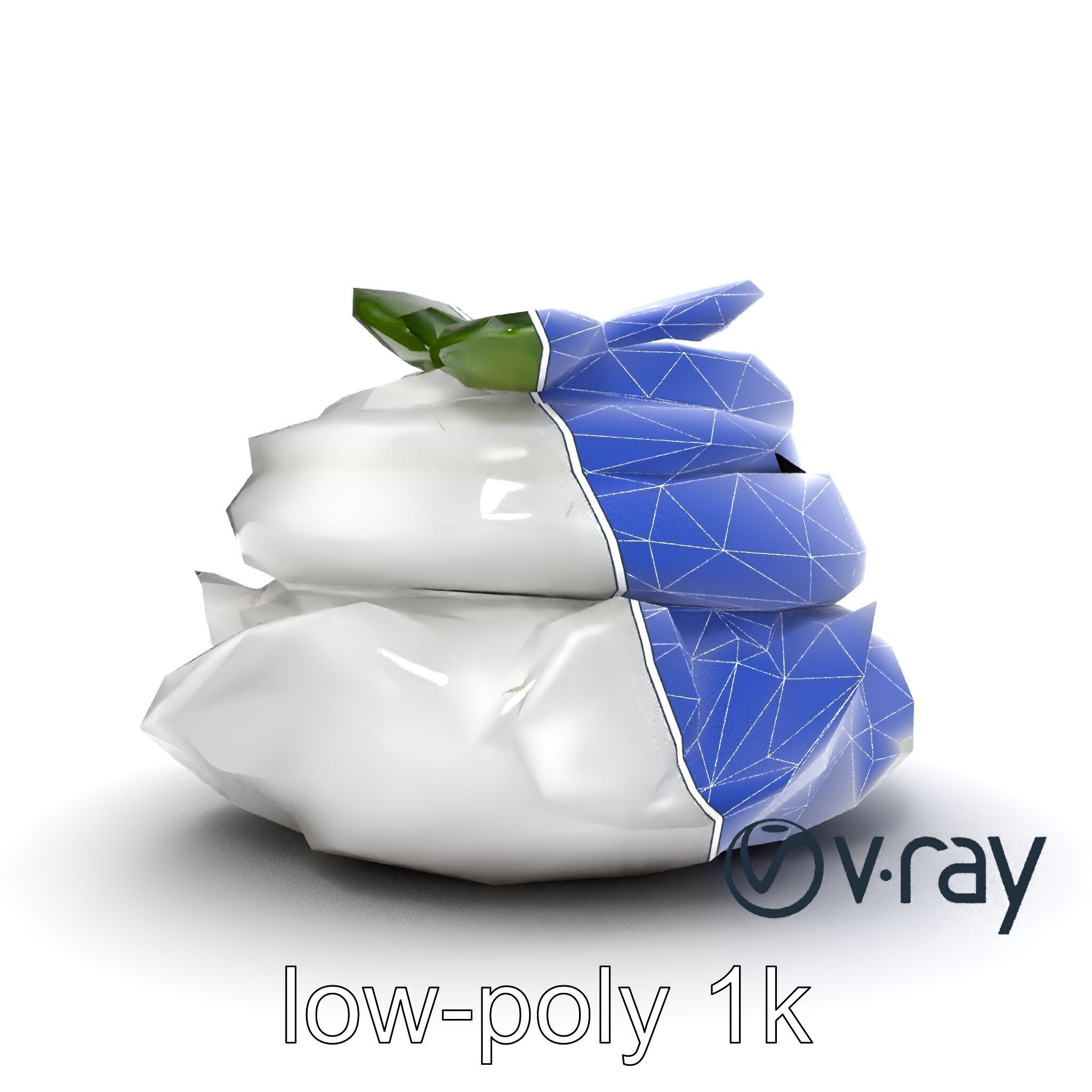 Meringue Cake with Mint Leaf 3D model pack Low-poly 3D model_16
