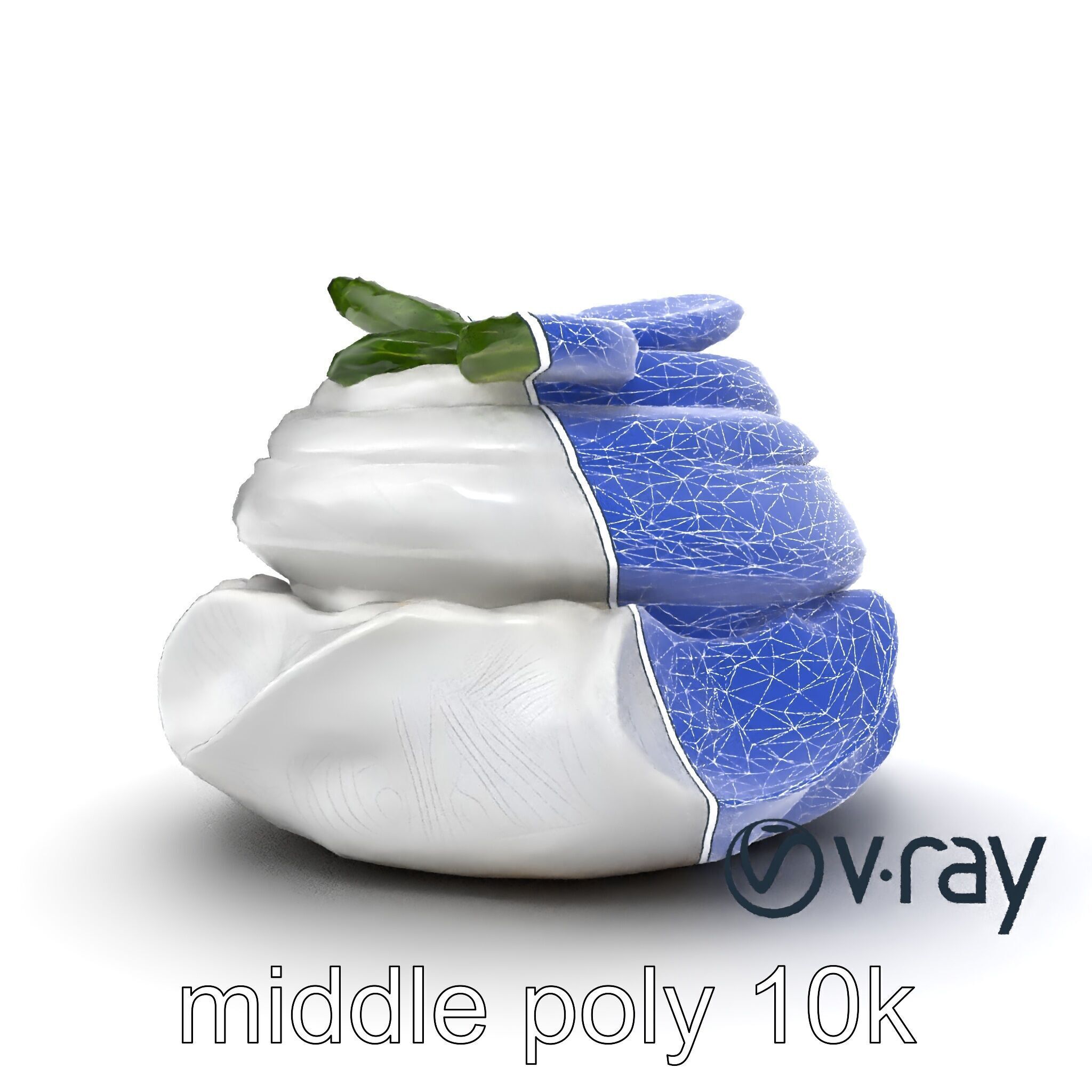 Meringue Cake with Mint Leaf 3D model pack Low-poly 3D model_30