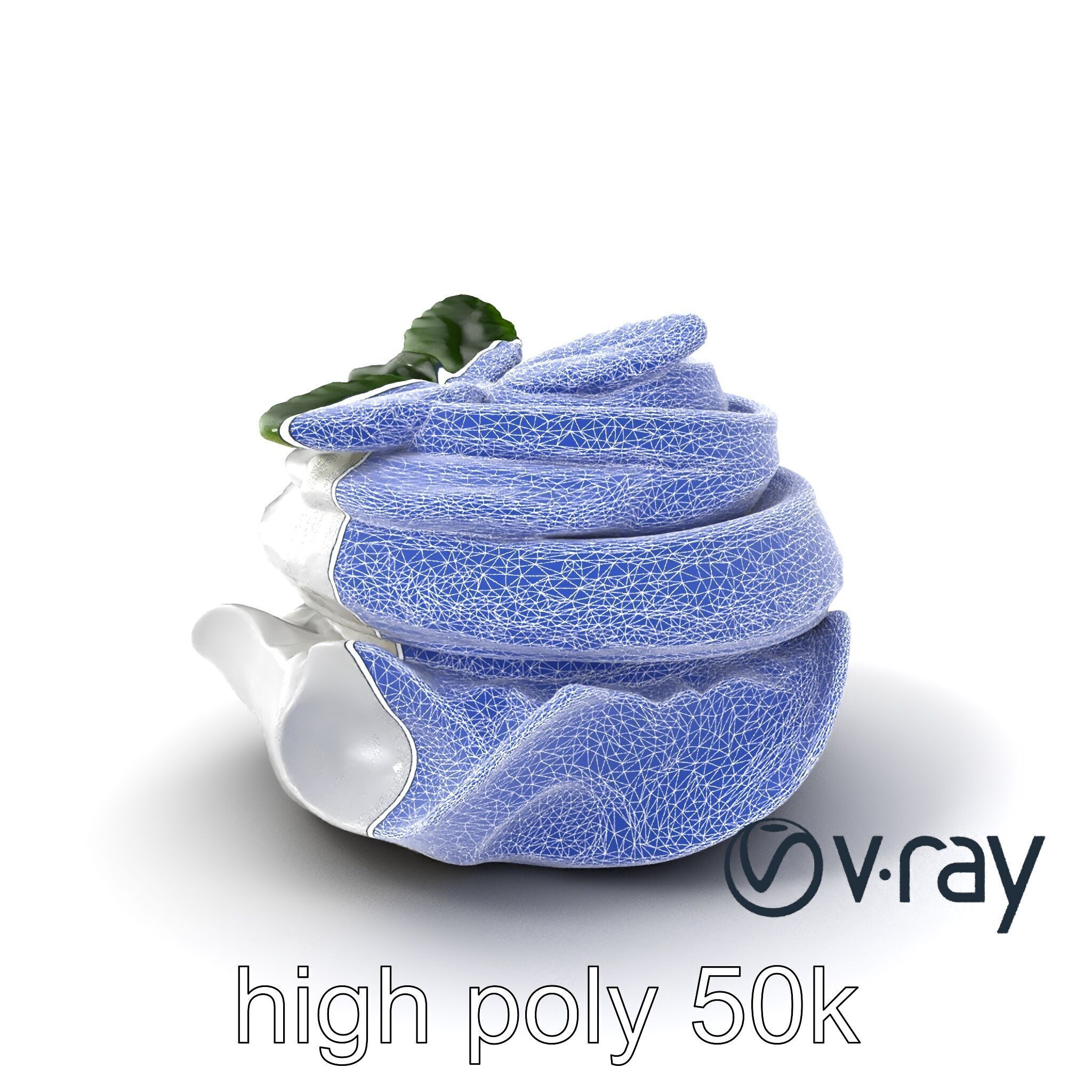 Meringue Cake with Mint Leaf 3D model pack Low-poly 3D model_32