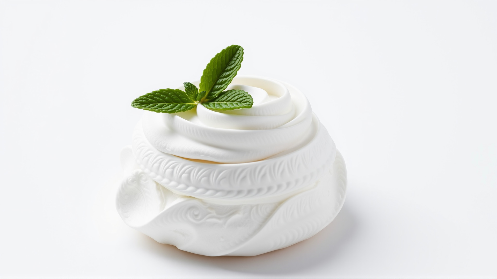 Meringue Cake with Mint Leaf 3D model pack Low-poly 3D model_4