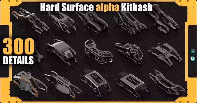 Sci-Fi Hard Surface Alpha KITBASH 300 DETAILS