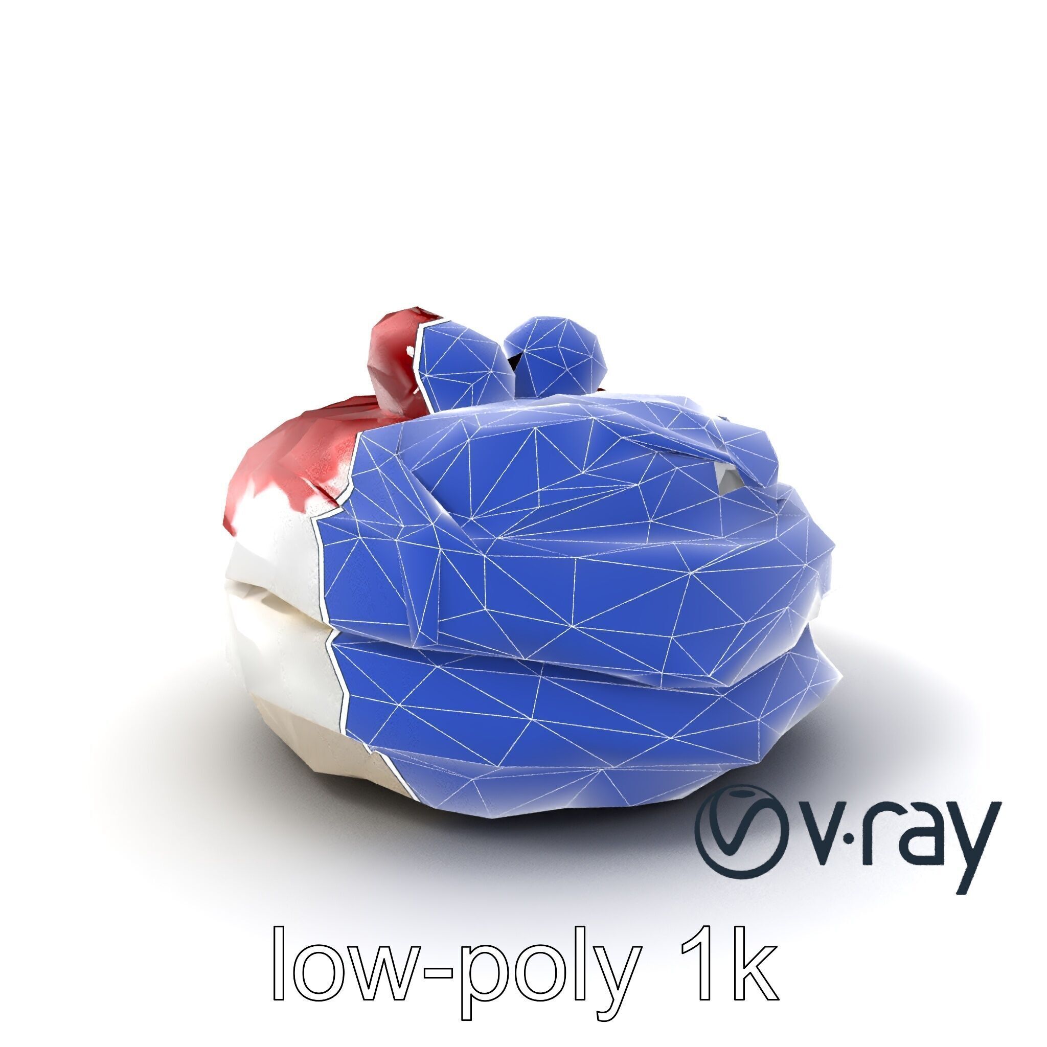 Meringue Cake with Raspberry Drizzle Model Pack Low-poly 3D model_7