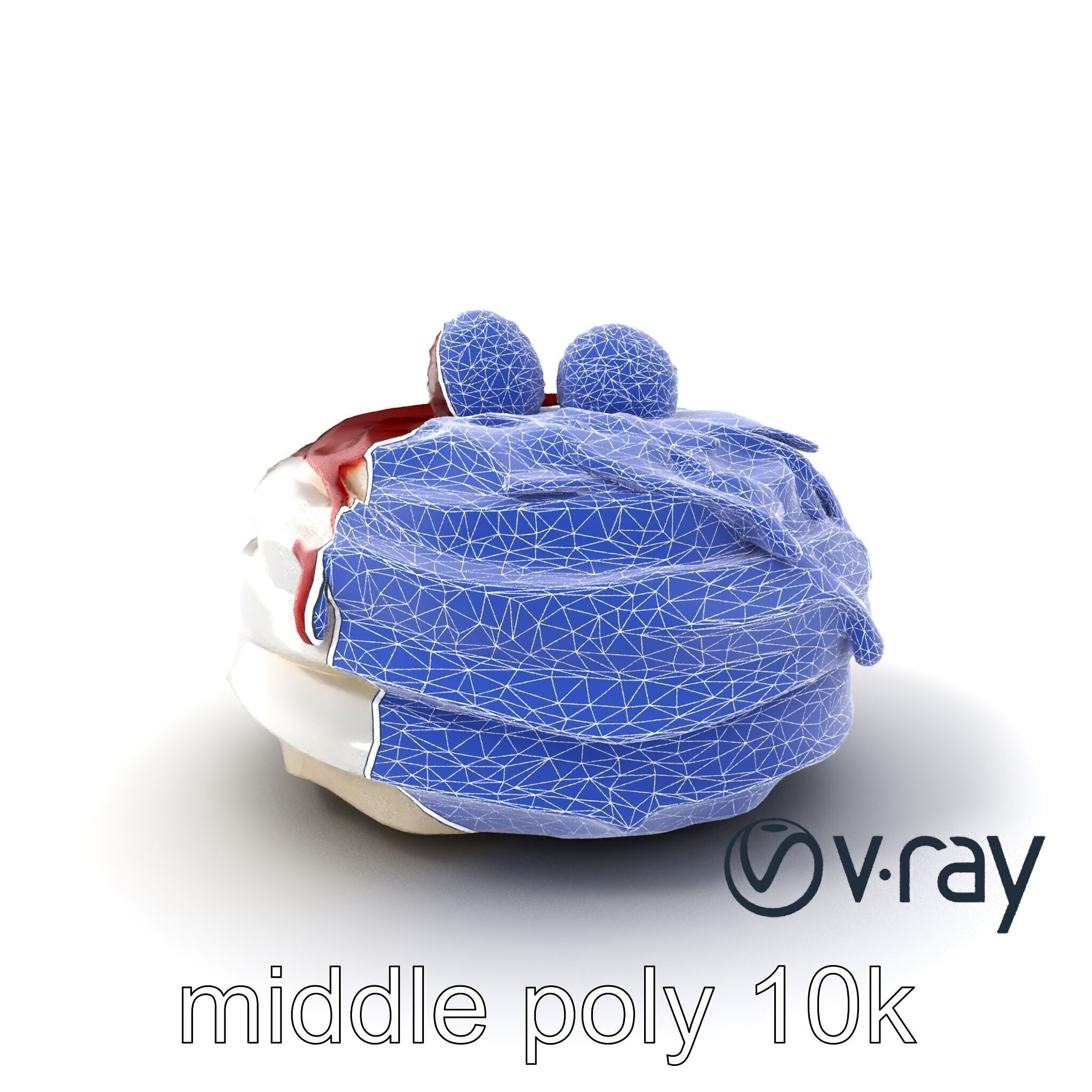 Meringue Cake with Raspberry Drizzle Model Pack Low-poly 3D model_6