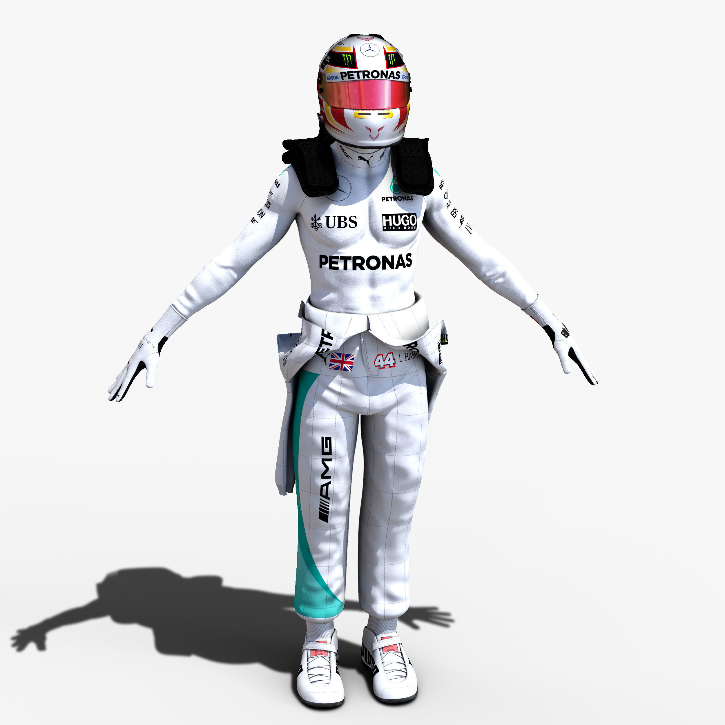 Drivers 2016 Formula 1 Low-poly 3D model_1