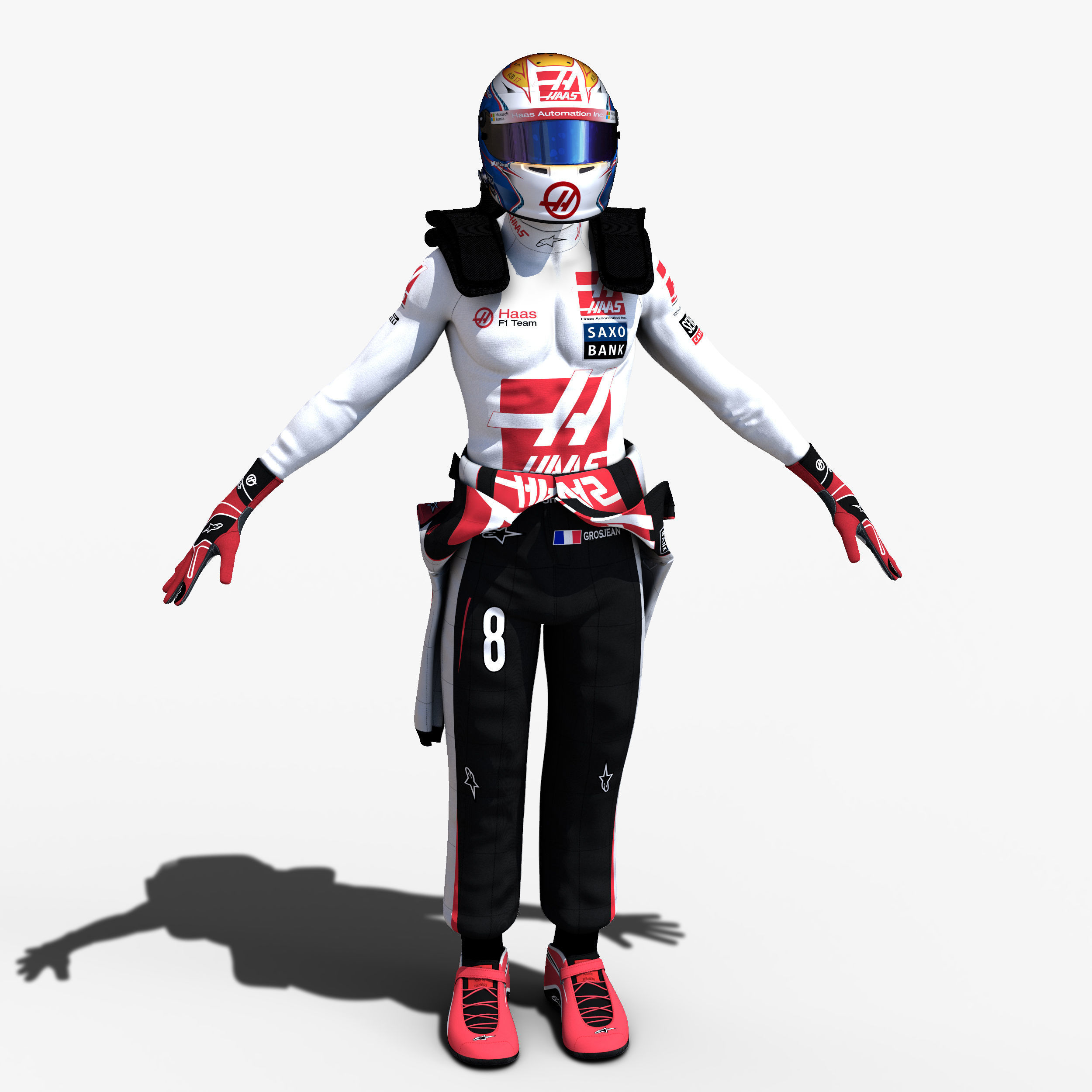 Drivers 2016 Formula 1 Low-poly 3D model_17