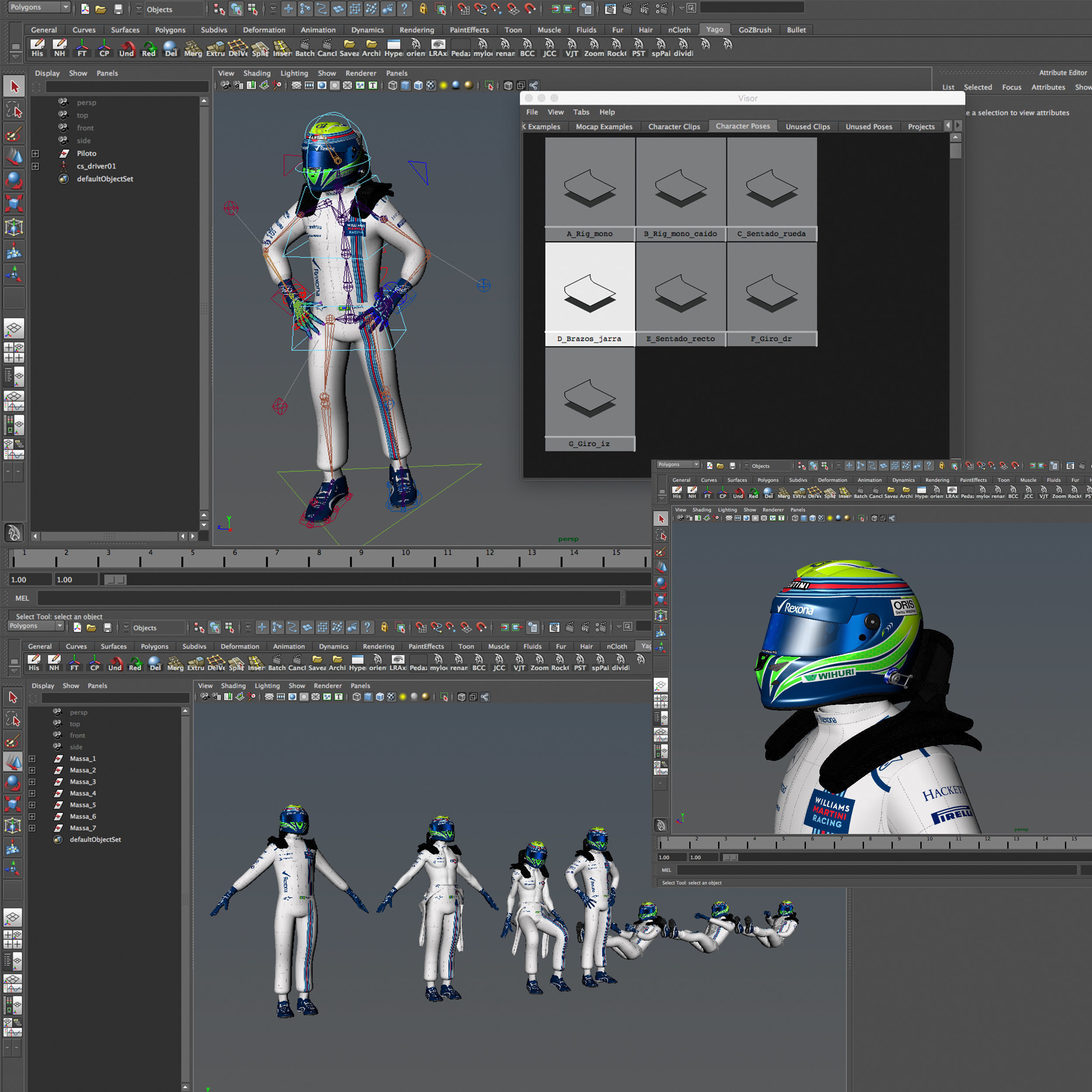 Drivers 2016 Formula 1 Low-poly 3D model_11