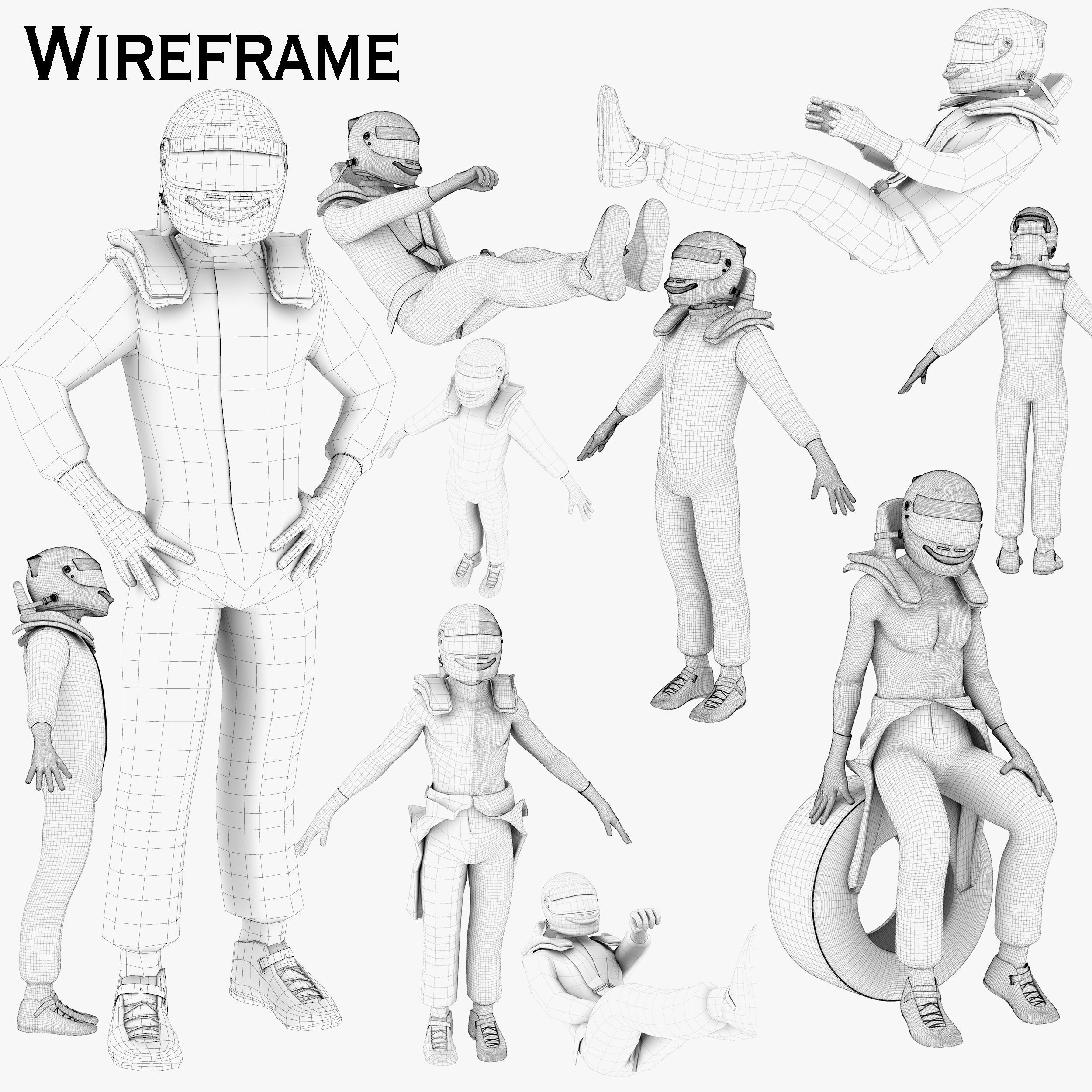 Drivers 2016 Formula 1 Low-poly 3D model_22